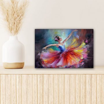 OneMillionCanvasses® Leinwandbild Malerei - Ölfarbe - Tanz - Ballerina, (1 St), Wandbild Leinwandbilder, Aufhängefertig, Wanddeko, 30x20 cm