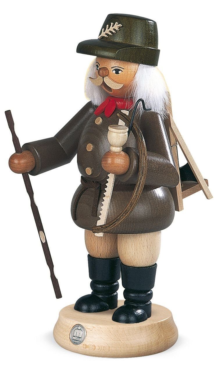 Müller Kleinkunst GmbH Seiffen Räuchermännchen Räucherfigur Räuchermann groß Waldarbeiter grau (BxH):14x23cm NEU