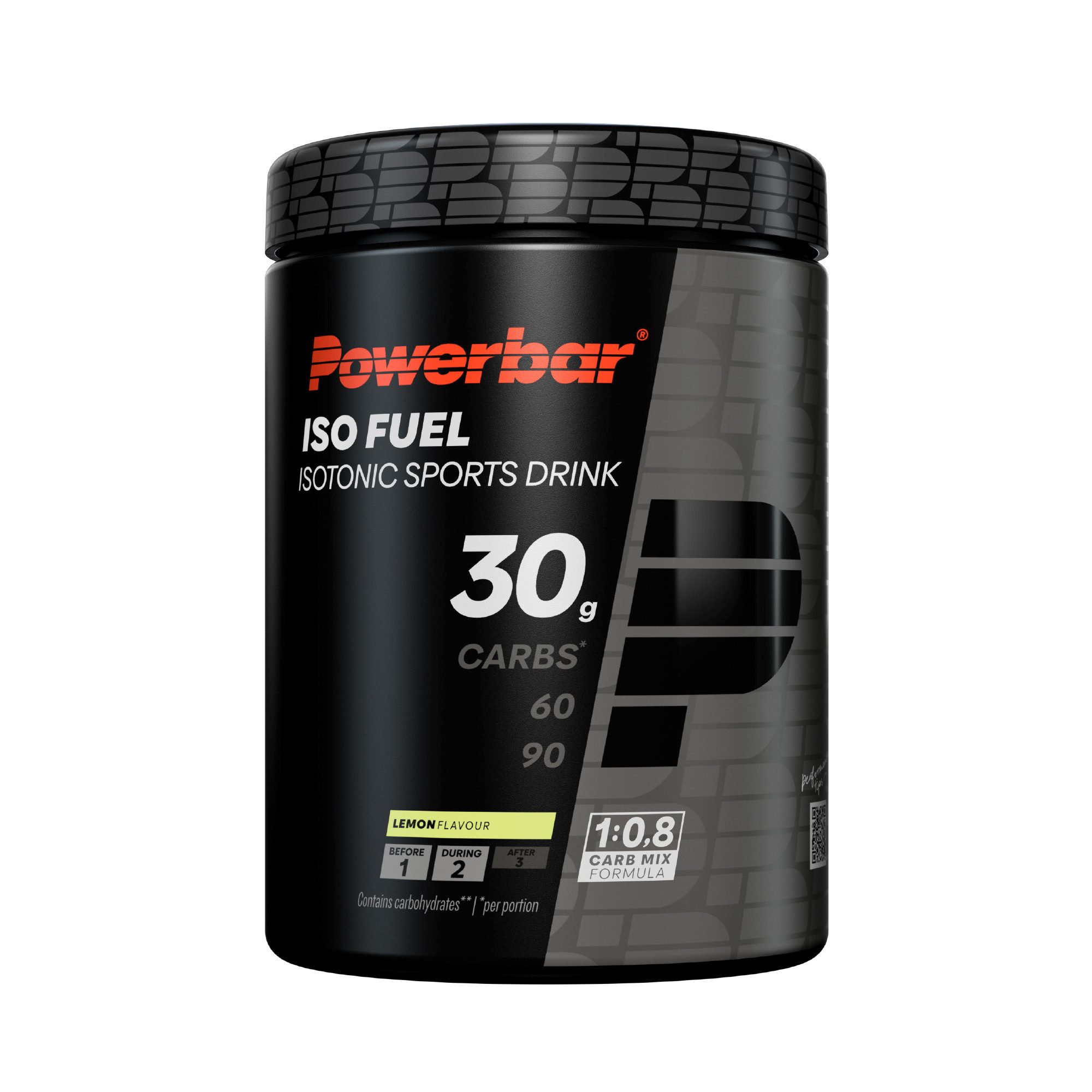 PowerBar Iso Fuel 30 Kohlenhydrate Lemon Black Line 608 g isotonic Sports Drink Pulver, 1 er Dose à 1 St., 608 g, 30 g Kohlenhydrate pro Portion im Verhältnis von 1:0,8