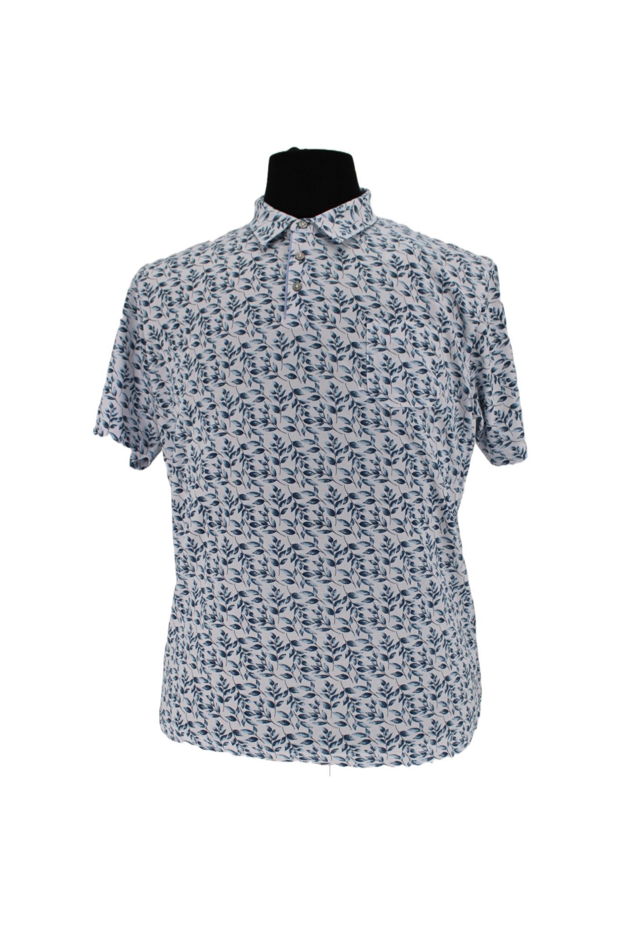 Poloshirt H Poloshirt Stay FreshBlätter-Druck weiß