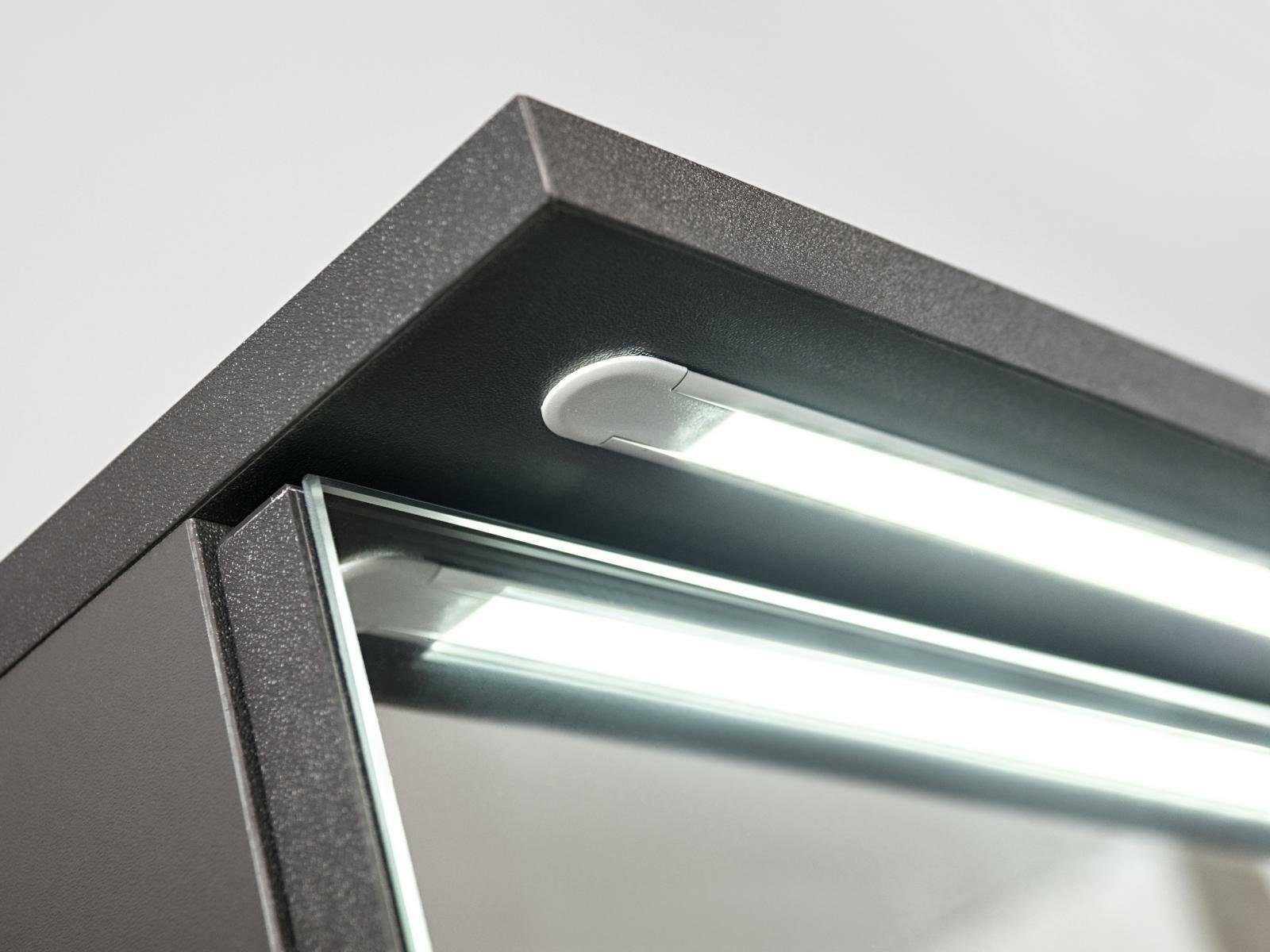 Sofort (1-St) Spiegel mit Badezimmerschrank Spiegelschrank JVmoebel LED Badezimmerspiegelschrank Beleuchtung