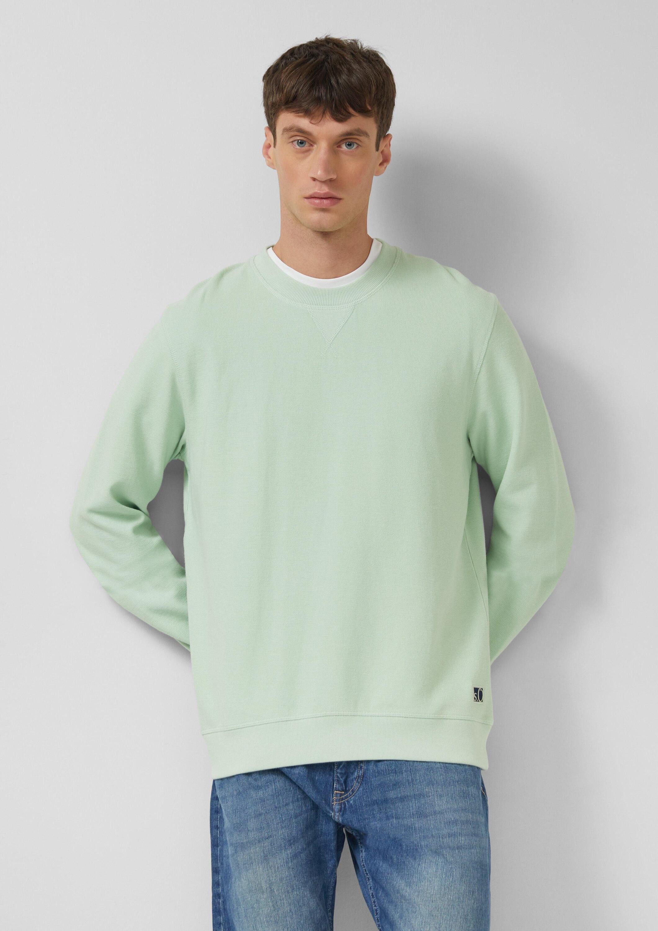 s.Oliver Sweatshirt Sweatshirt Strukturiertes Sweatshirt mit Rippbündchen