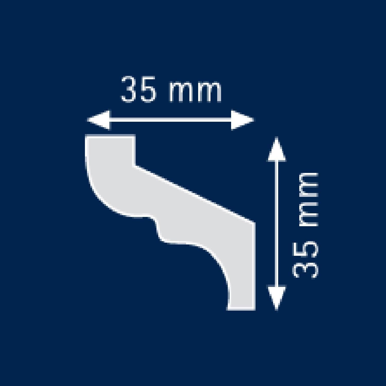 PROVISTON Stuckleiste Polystyrol, 35 x 35 x 2000 mm, Weiß, Deckenleiste, Kl günstig online kaufen