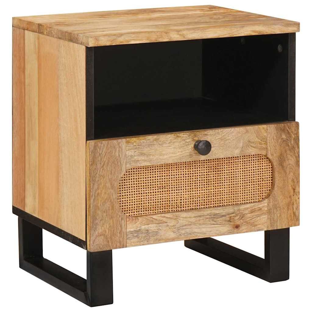 vidaXL Nachttisch Nachttisch 2 Stk. Natur 40 x 33 x 46 cm Massivholz (2-St)