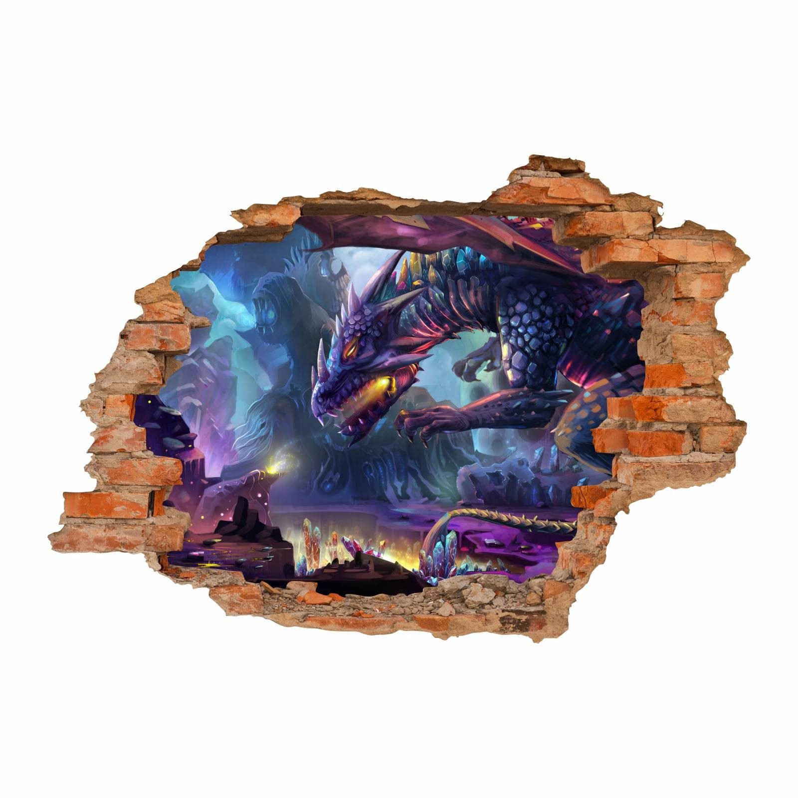 nikima Wandtattoo 097 Wandtattoo Drache Fantasy - Loch in der Wand - 500 x günstig online kaufen