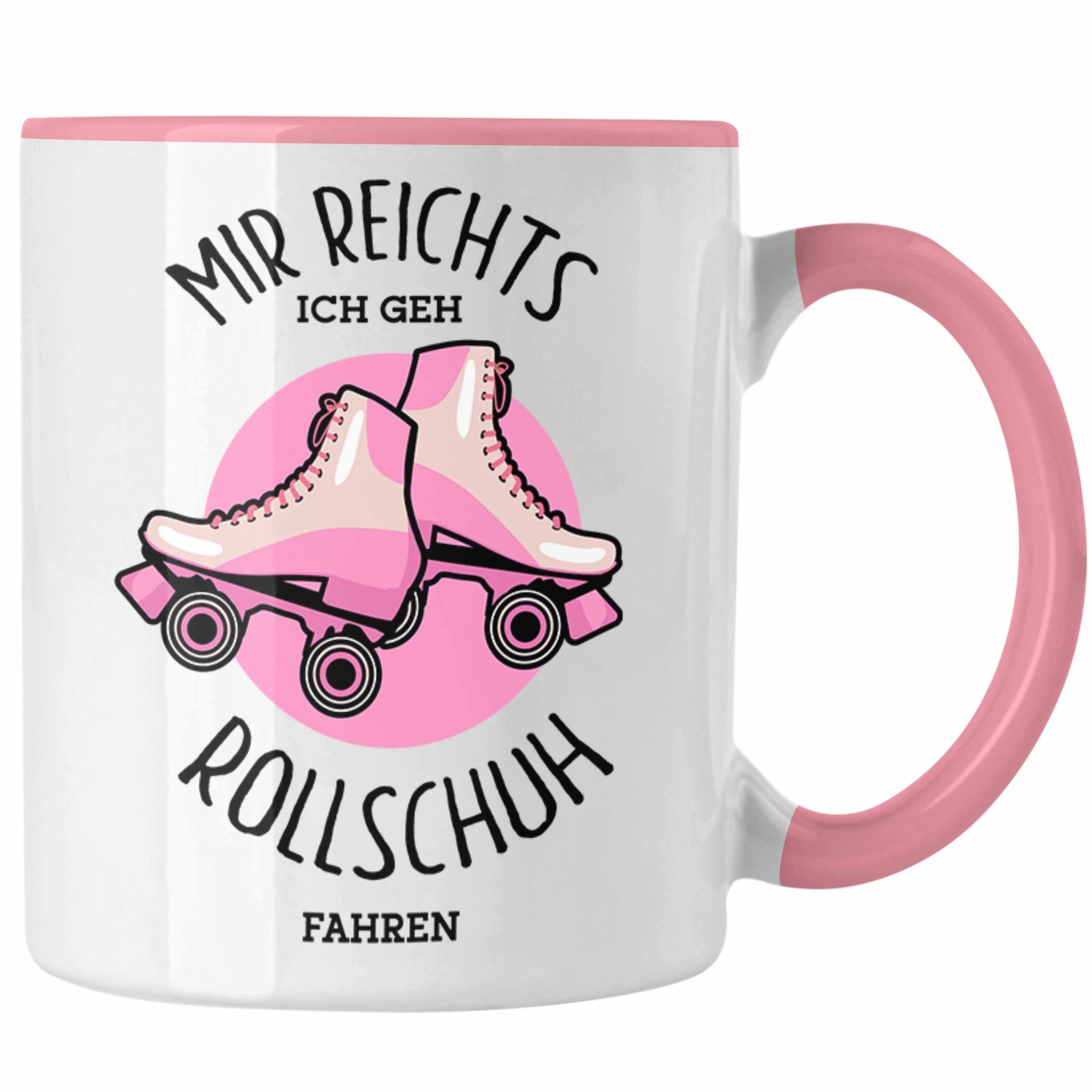 Trendation Tasse Lustige Rollschuh-Tasse Geschenk für Rollschuhfahrerinnen Mir Reichts Rosa | Teetassen