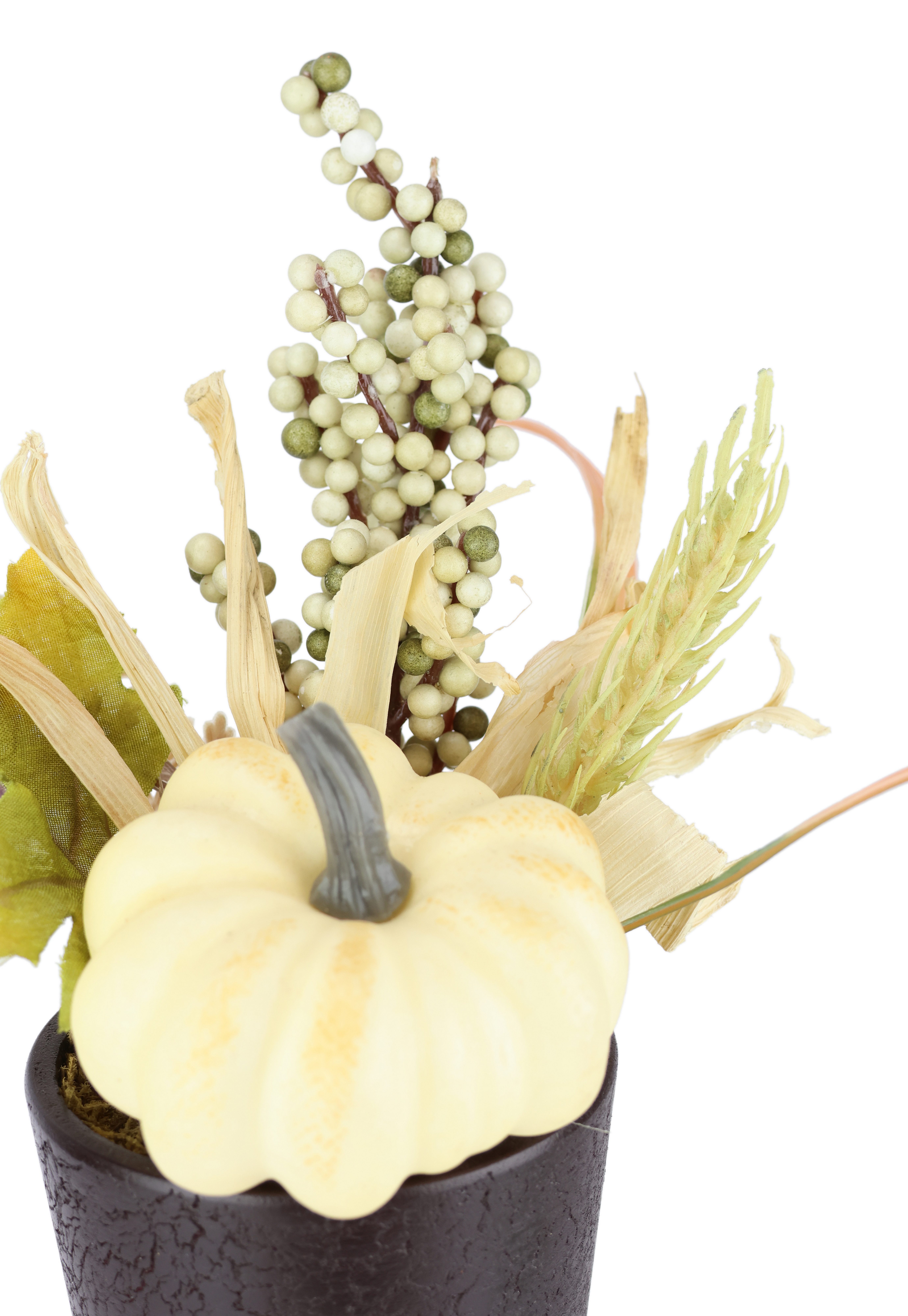 Kunstblume Gesteck Kürbis/Beeren, I.GE.A., Höhe 18 cm, 2er Set im Topf Herbstlaub Dekoblume Herbst-Deko Herbstblume Gesteck – Bild 3 von 5
