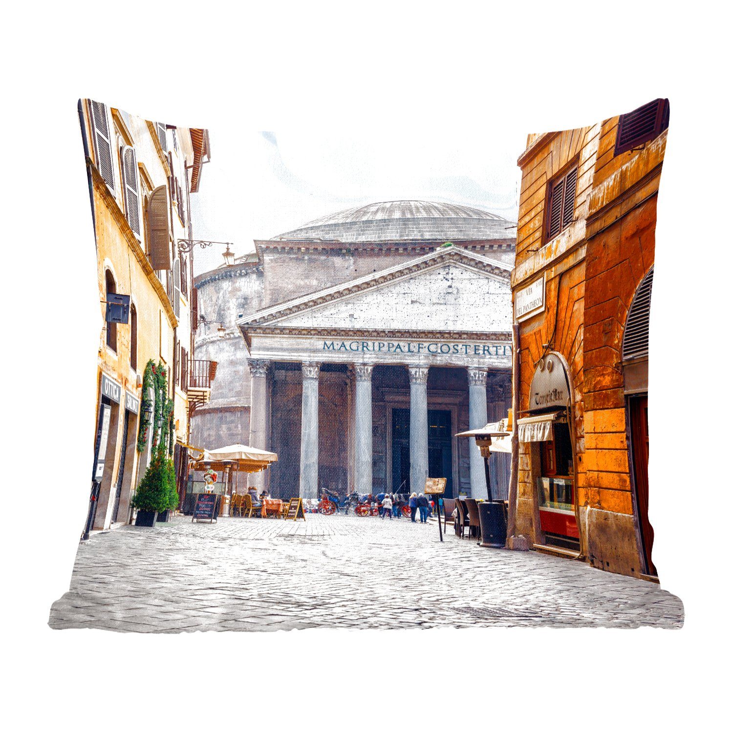 MuchoWow Dekokissen Italien - Rom - Bauwerke, Zierkissen mit Füllung für Wohzimmer, Schlafzimmer, Deko, Sofakissen