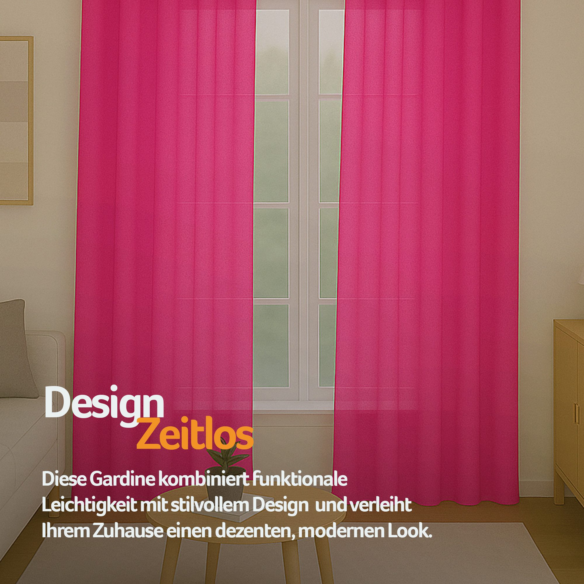 Bestlivings Gardine "Ellen" mit Schlaufen (2 St), Schlaufe, blickdicht, Polyester, einfarbig, modern, waschbar bei 30°C – Bild 5 von 5