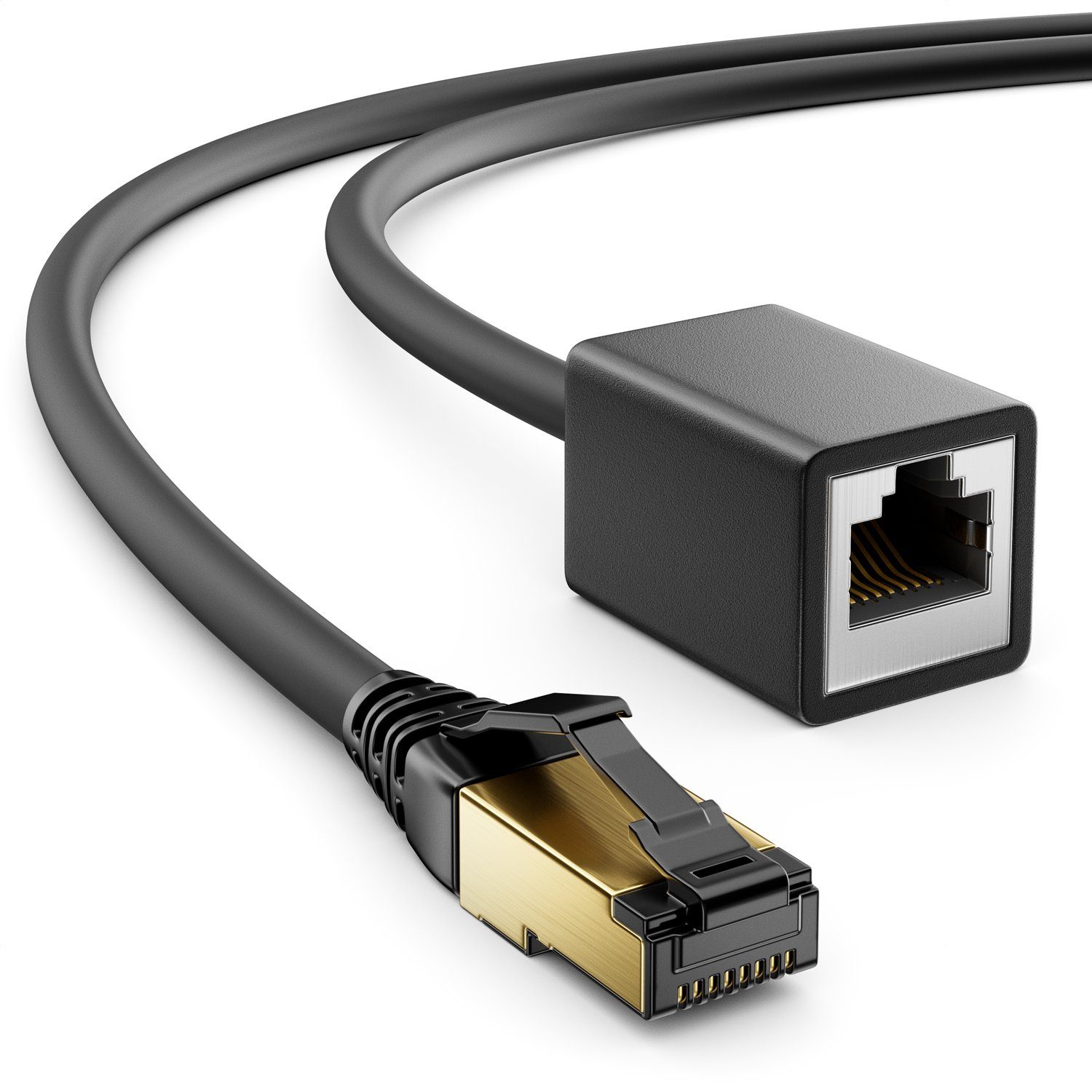 deleyCON deleyCON 2m Patchkabelverlängerung CAT.8.1 2000Mhz 40Gbit S-FTP PIMF LAN-Kabel