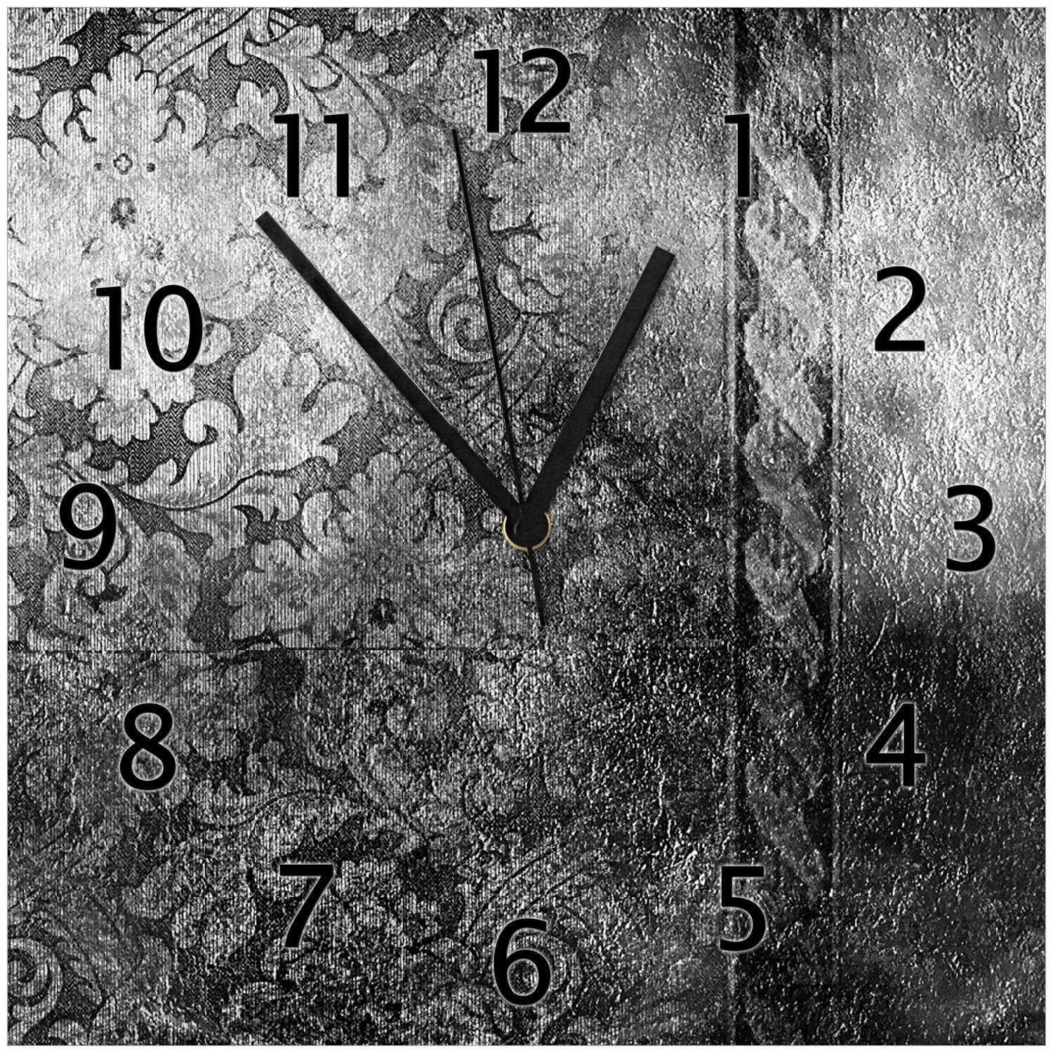 Wanduhr Schnörkelmuster in grau