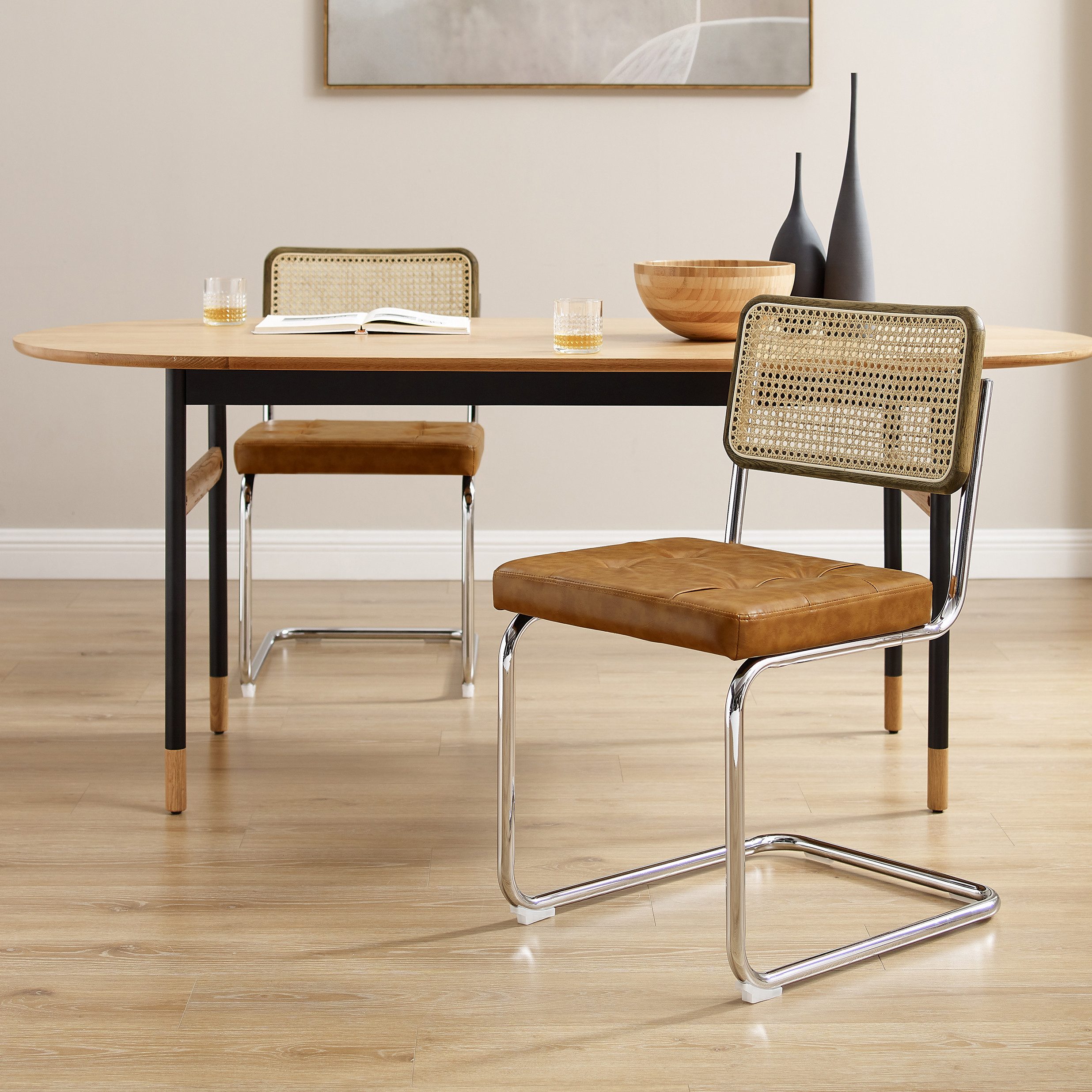 Art Leon Esszimmerstuhl CC038 (Zouron Esszimmerstühle Rattan Stuhl Schwings günstig online kaufen