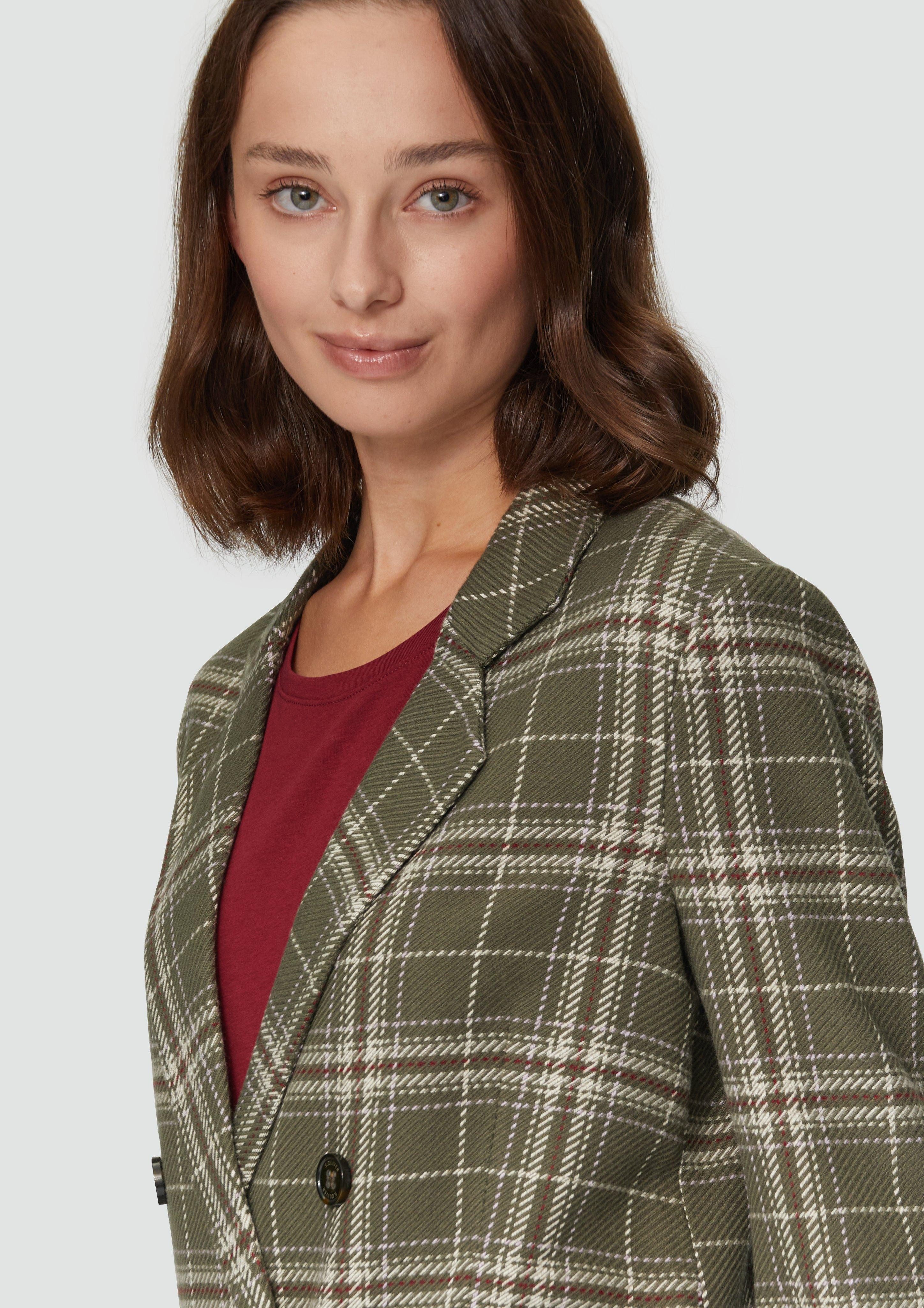s.Oliver Jackenblazer Langer Twillblazer mit Karomuster günstig online kaufen