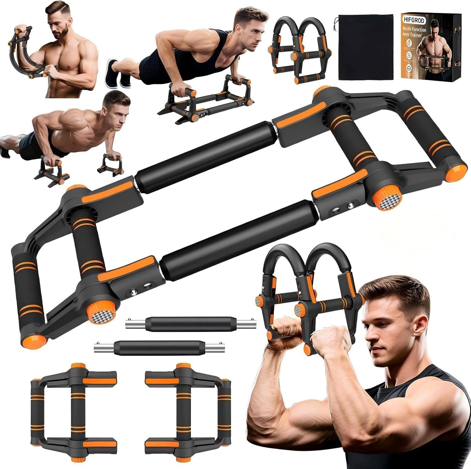 OYLCDI Handmuskeltrainer Armtrainer, verstellbares Brusttrainingsgerät (60-140 lbs) (multifunktionaler Brust- und Armtrainer für Männer, Liegestütz-Training, Armtraining, Heimfitnessgerät, Fitnessgerät)