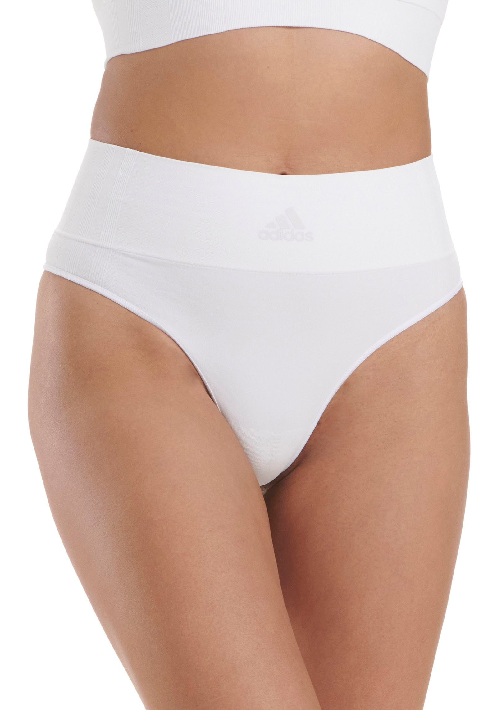 T-String adidas Thong Sportswear mit Stoff nahtlosem weiß-schwarz (2er-Pack)