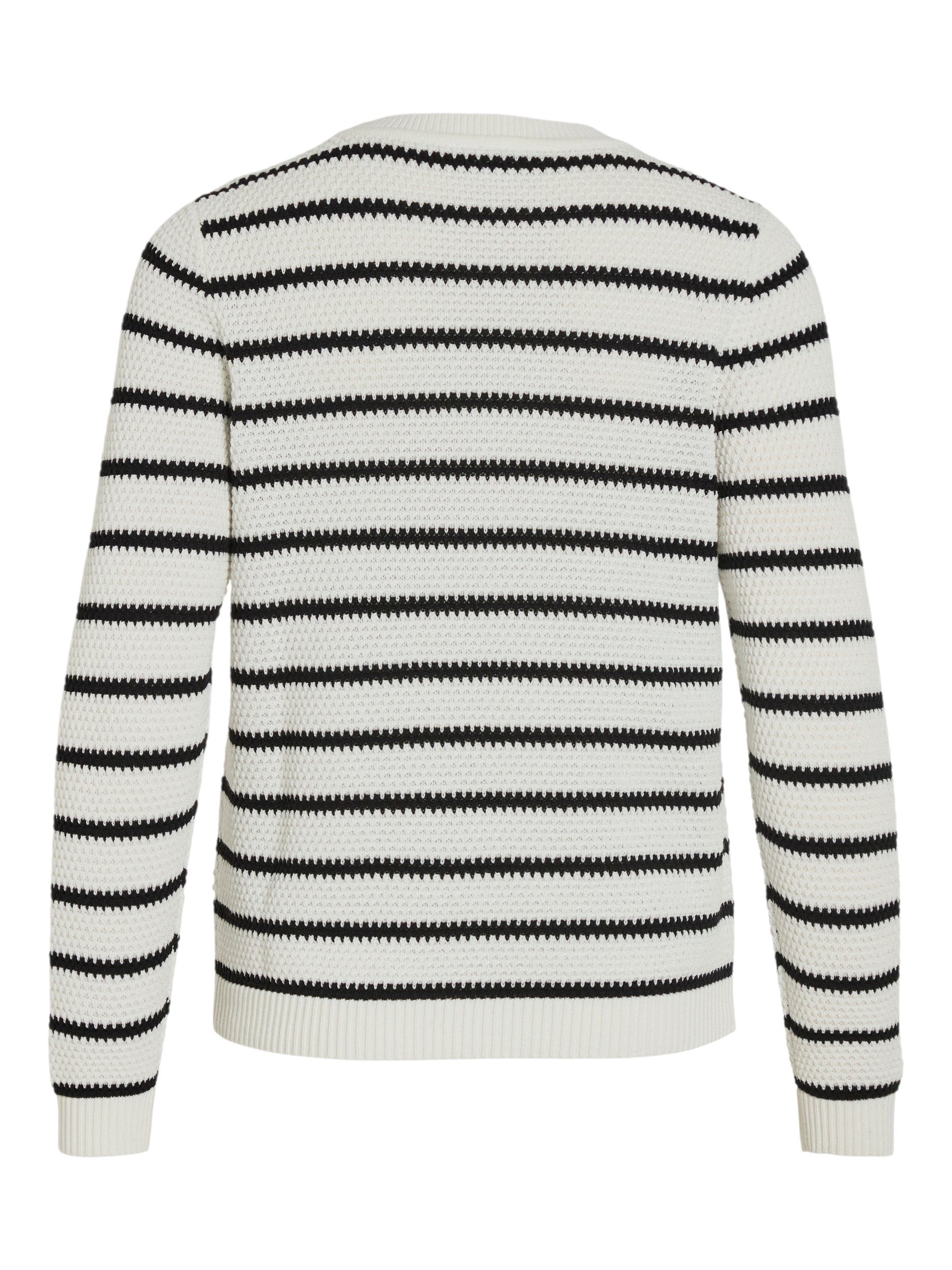 Vila Rundhalspullover VIDALO O-NECK L/S STRIPE KNIT TOP- NOOS