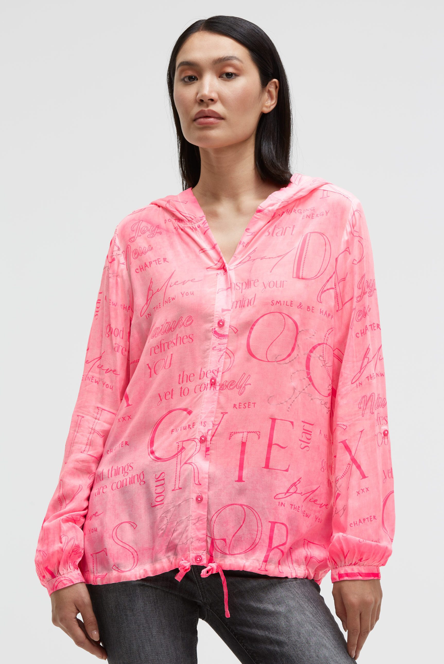 SOCCX Langarmbluse mit Tunnelzugband im Saum