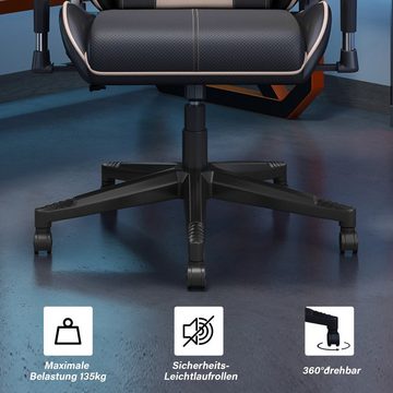 GTPLAYER Gaming-Stuhl Gaming Stuhl Bürostuhl mit Triple-Support-Technologie (Packung), Wippfunktion 150KG belastbar, Vestellbare Rückenlehne, Computerstuhl