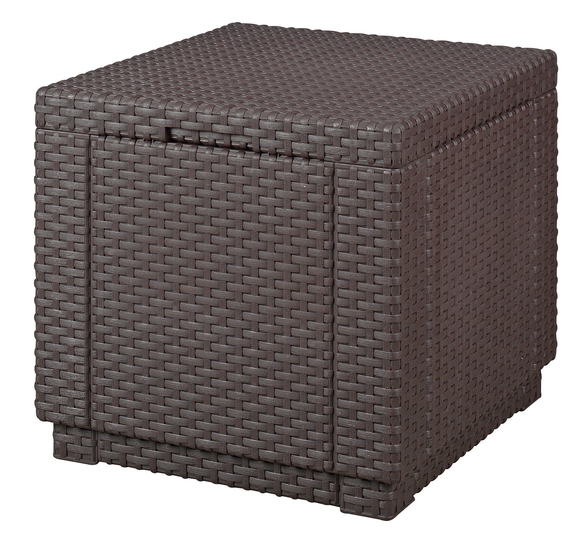 Keter Hocker Allibert braun Stauraum, Cube inkl. Hocker St), mit (1 Kissen, abnehmbar Hocker | 1x Cube, Deckel braun