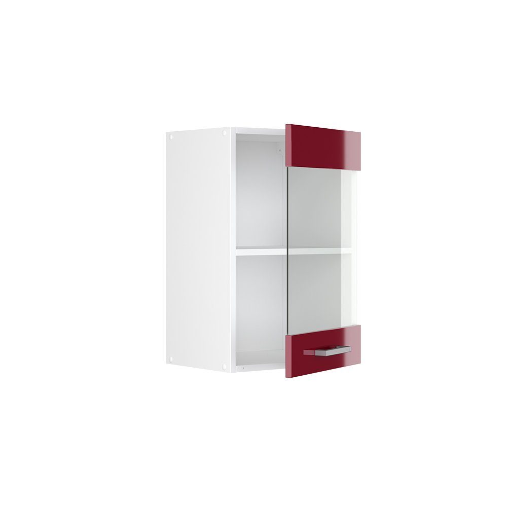 Vicco Glashängeschrank R-Line, Rot Hochglanz/Weiß, 40 cm (1-St)
