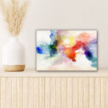 OneMillionCanvasses® Leinwandbild Aquarell - Regenbogen - Abstrakt - Kunst - Farben, (1 St), Wandbild Leinwandbilder, Aufhängefertig, Wanddeko, 30x20 cm