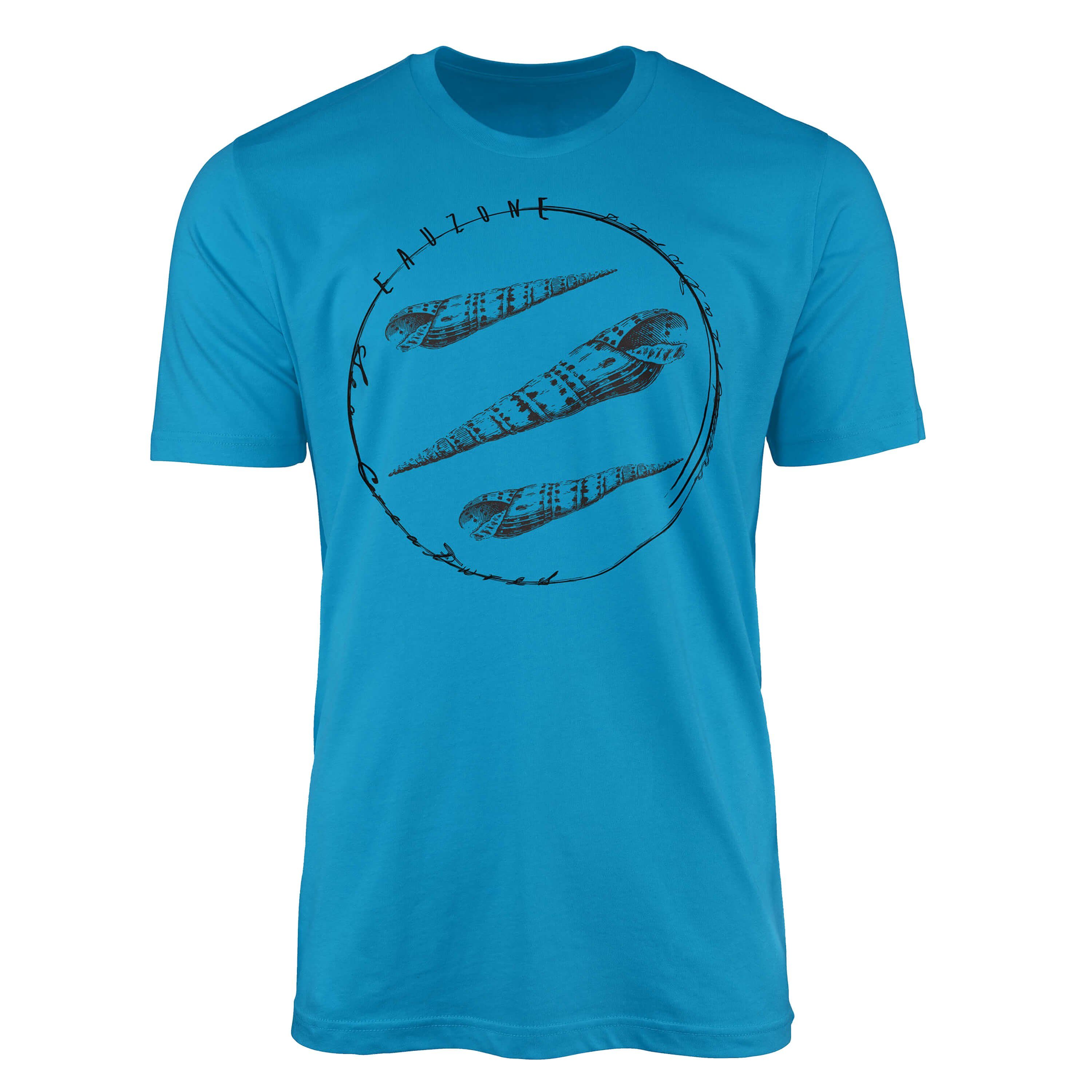 Sinus Art T-Shirt T-Shirt Tiefsee Fische - Serie: Sea Creatures, feine Struktur und sportlicher Schnitt / Sea 075 Atoll