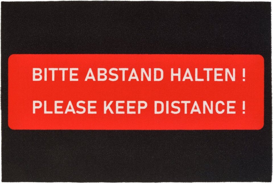 Fußmatte »Bitte Abstand Halten«, HANSE Home, rechteckig, Höhe 5 mm, In