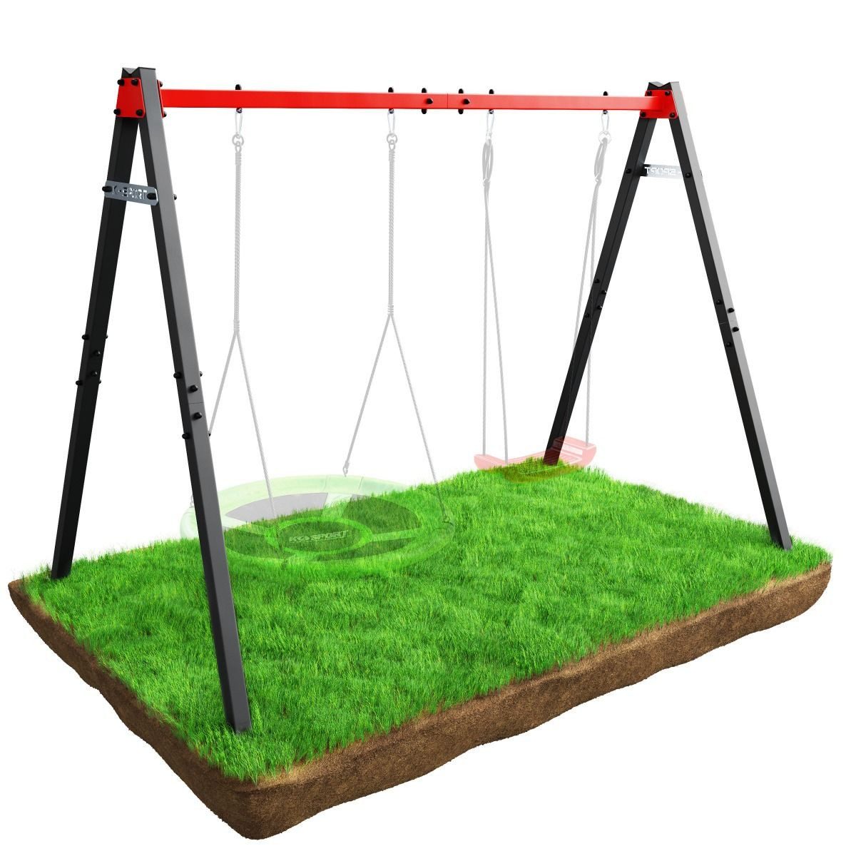 K-SPORT Doppelschaukel Kinderschaukel für Storchennest & Schaukel, (Gestell für den Garten bis 150 kg belastbar, stabile & sichere Outdoor Schaukelgerüst inkl. Kunststoffkappen), Made in EU!