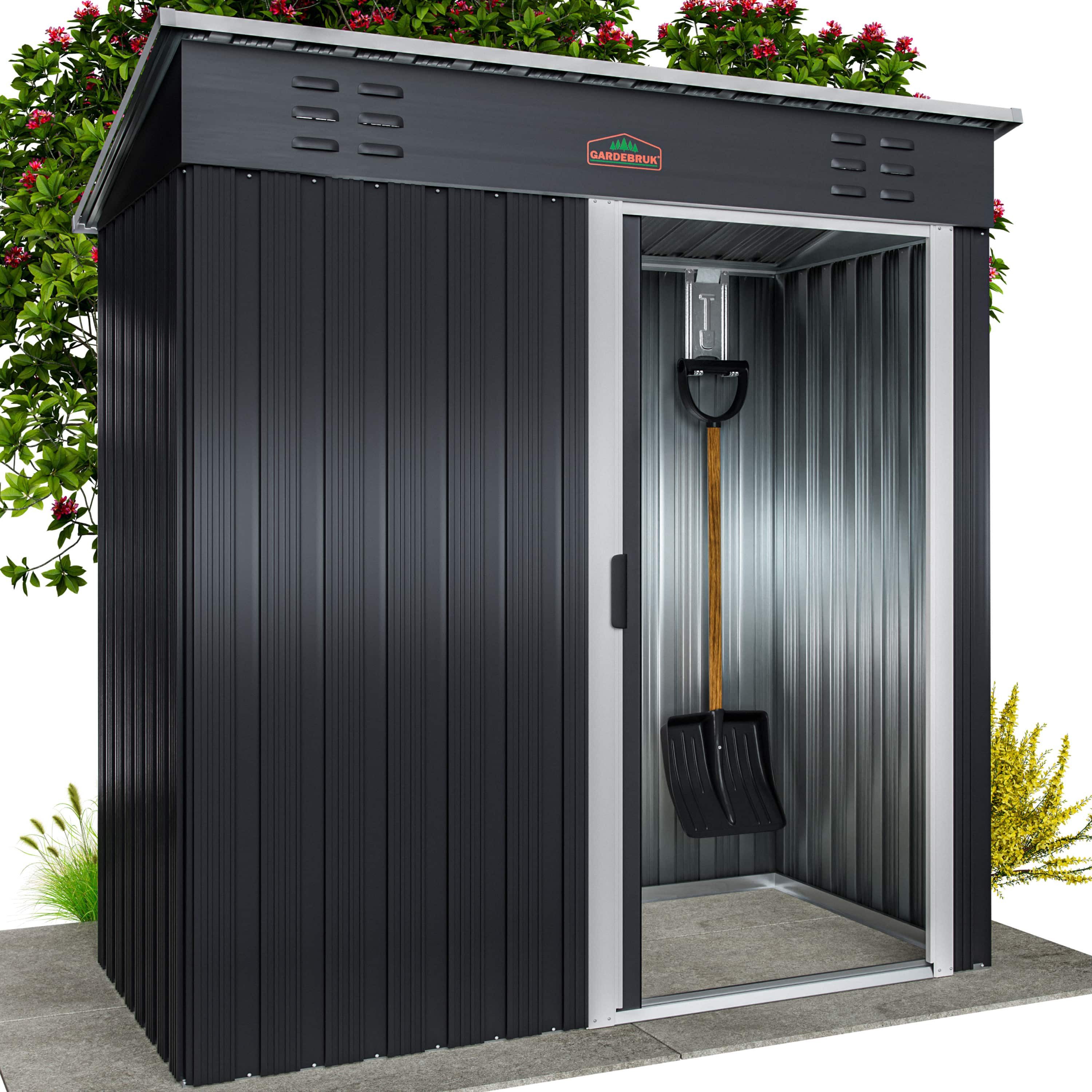 Gardebruk Gerätehaus, BxT: 162x86 cm, Geräteschuppen 1,5m² Gerätehaus Belüftung rostfreies Metall anthrazit