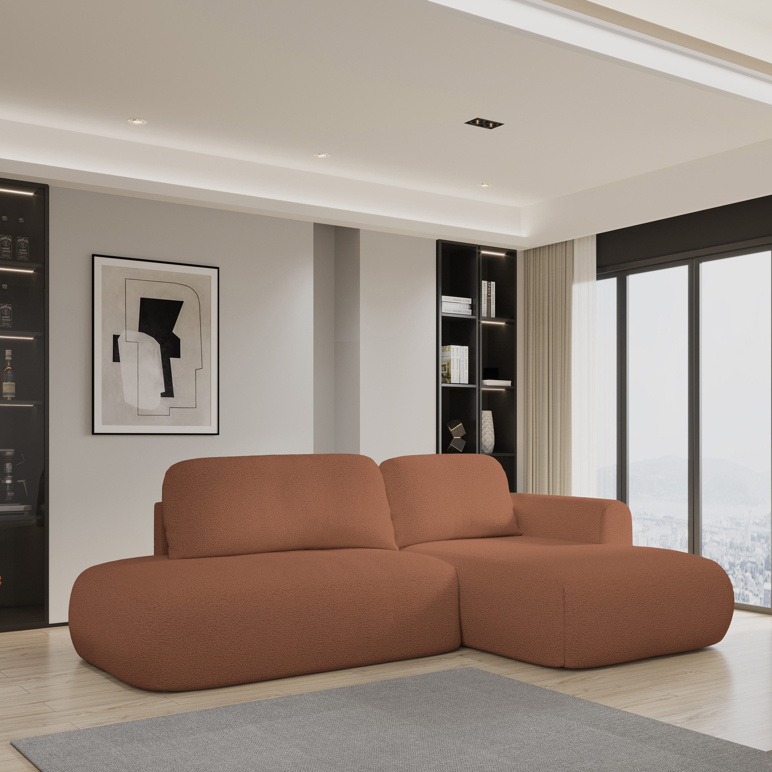 Ecksofa NUVIRA mit Schlaffunktion L-Form, Sofa mit Bettkasten