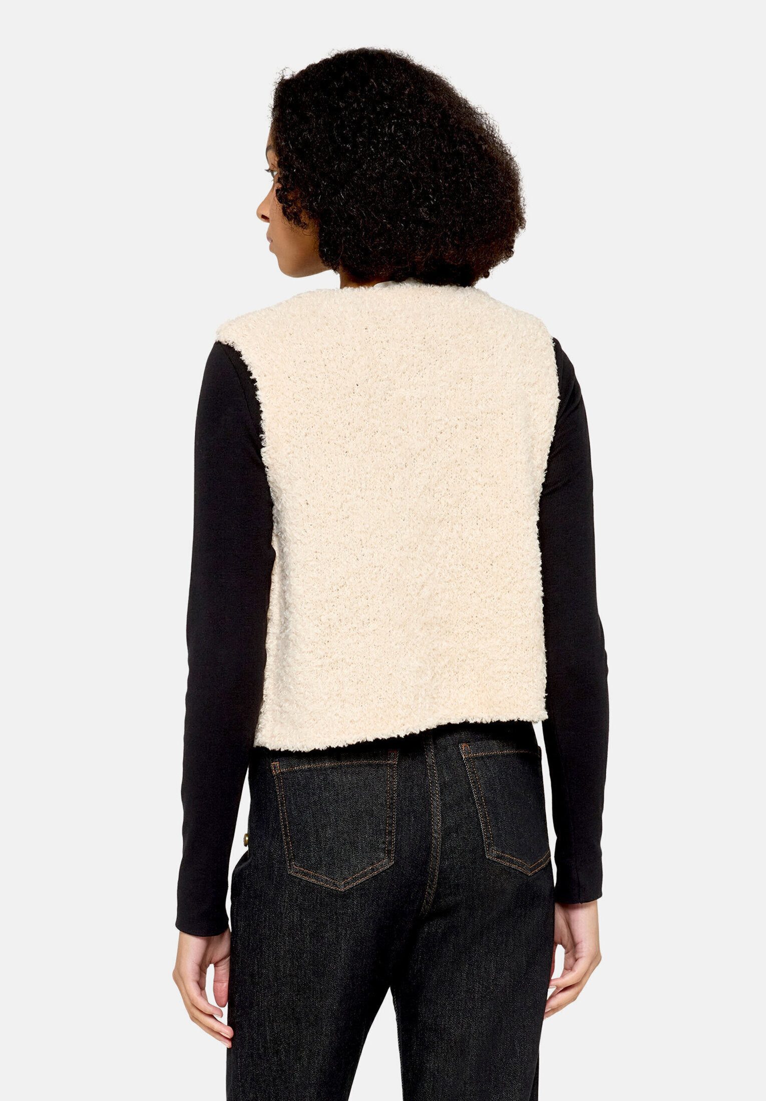 Cartoon Strickjacke Damen mit Rundhalsausschnitt (1-tlg)