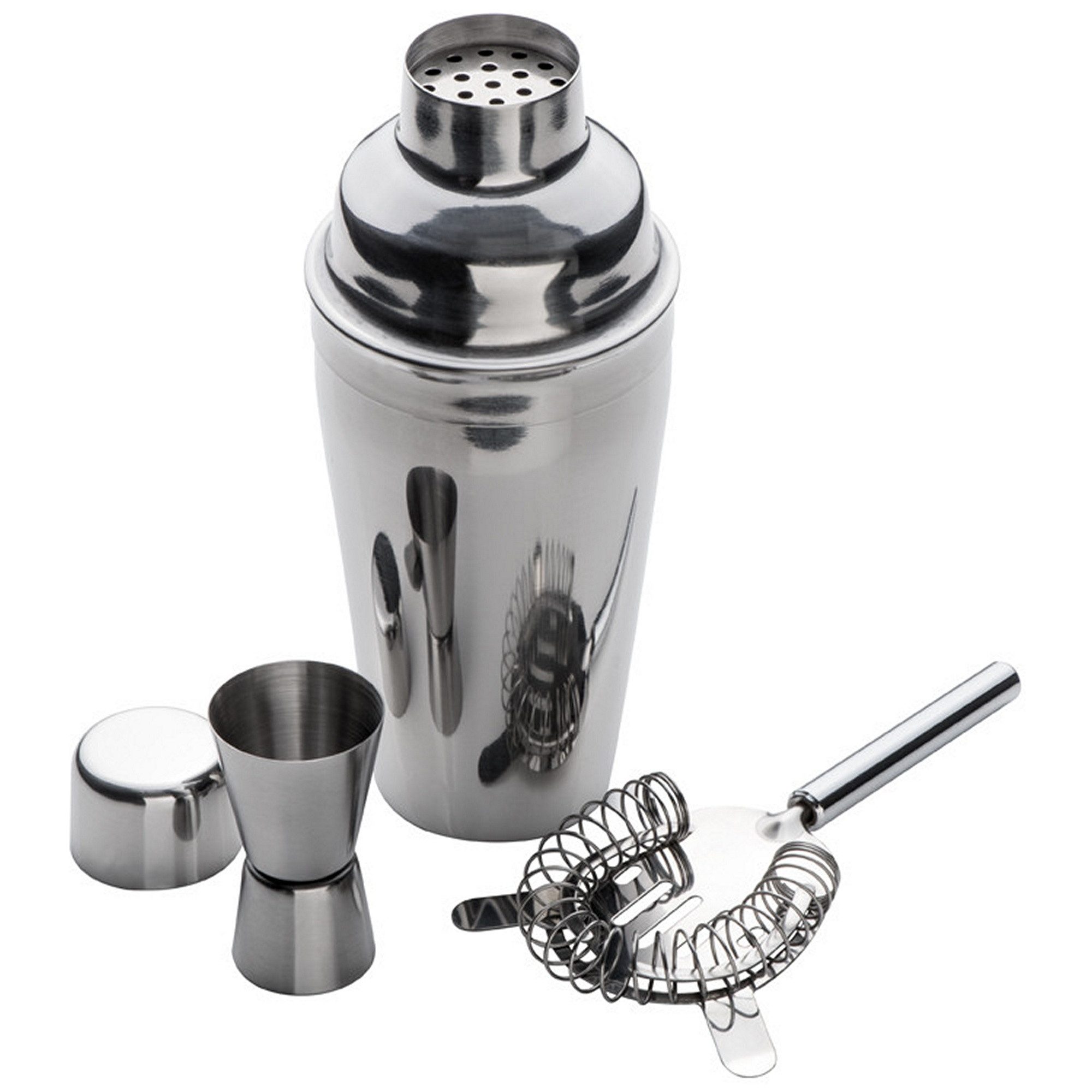 Macma Cocktail-Set Cocktail Set / 3tlg. mit Shaker, Messbecher und Sieb / verchromt