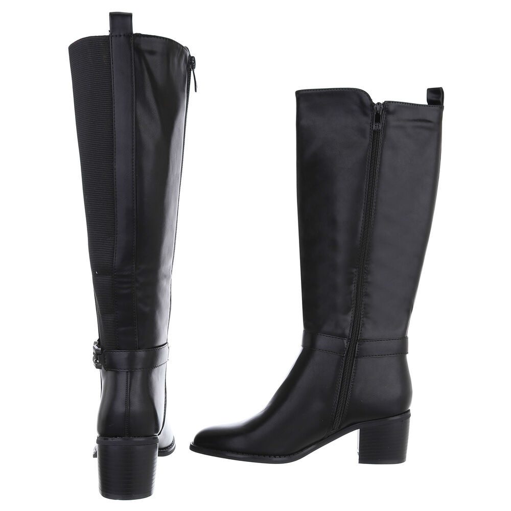 Ital-Design Damen Elegant Stiefel (88460451) Blockabsatz Stiefel in Schwarz