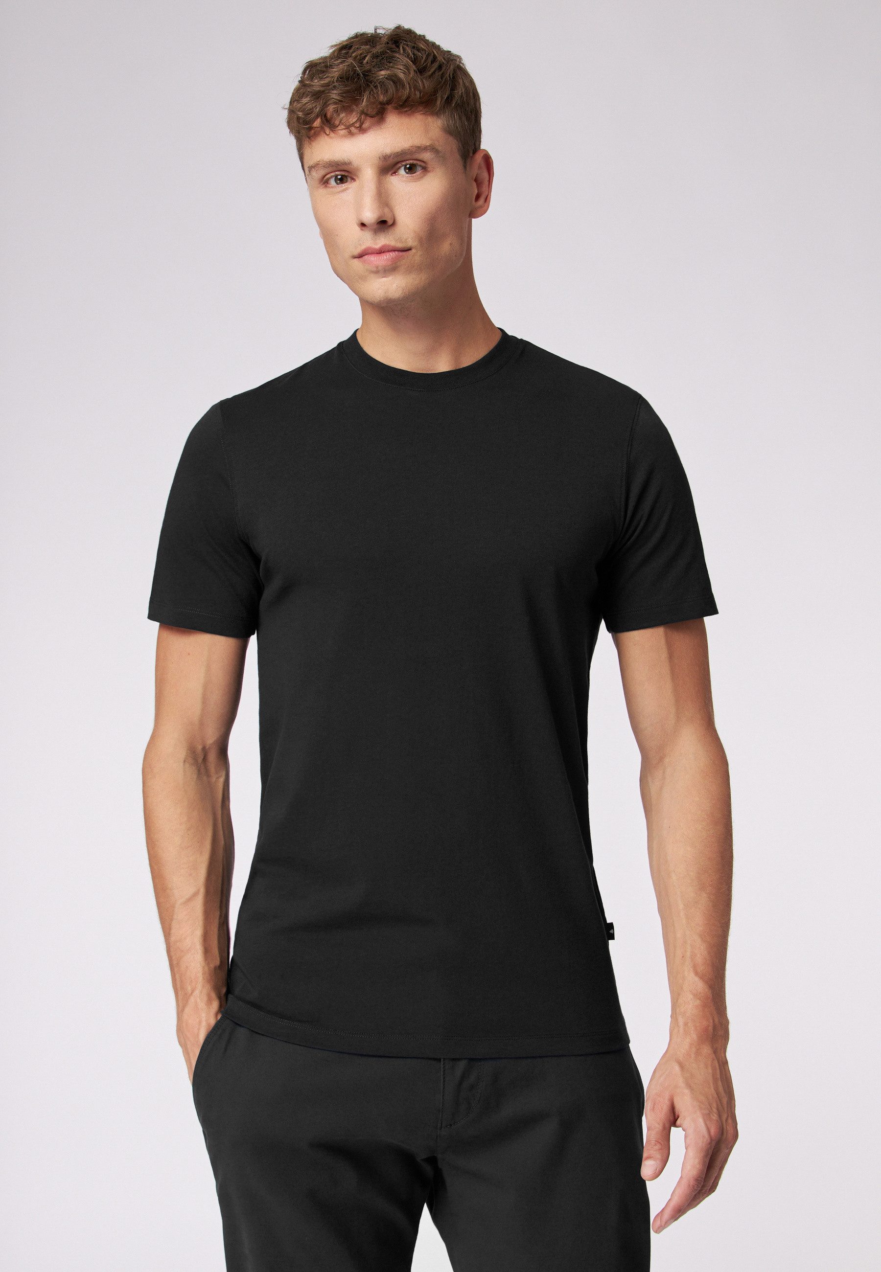 Roy Robson Longshirt Rippkragen - Weicher Griff