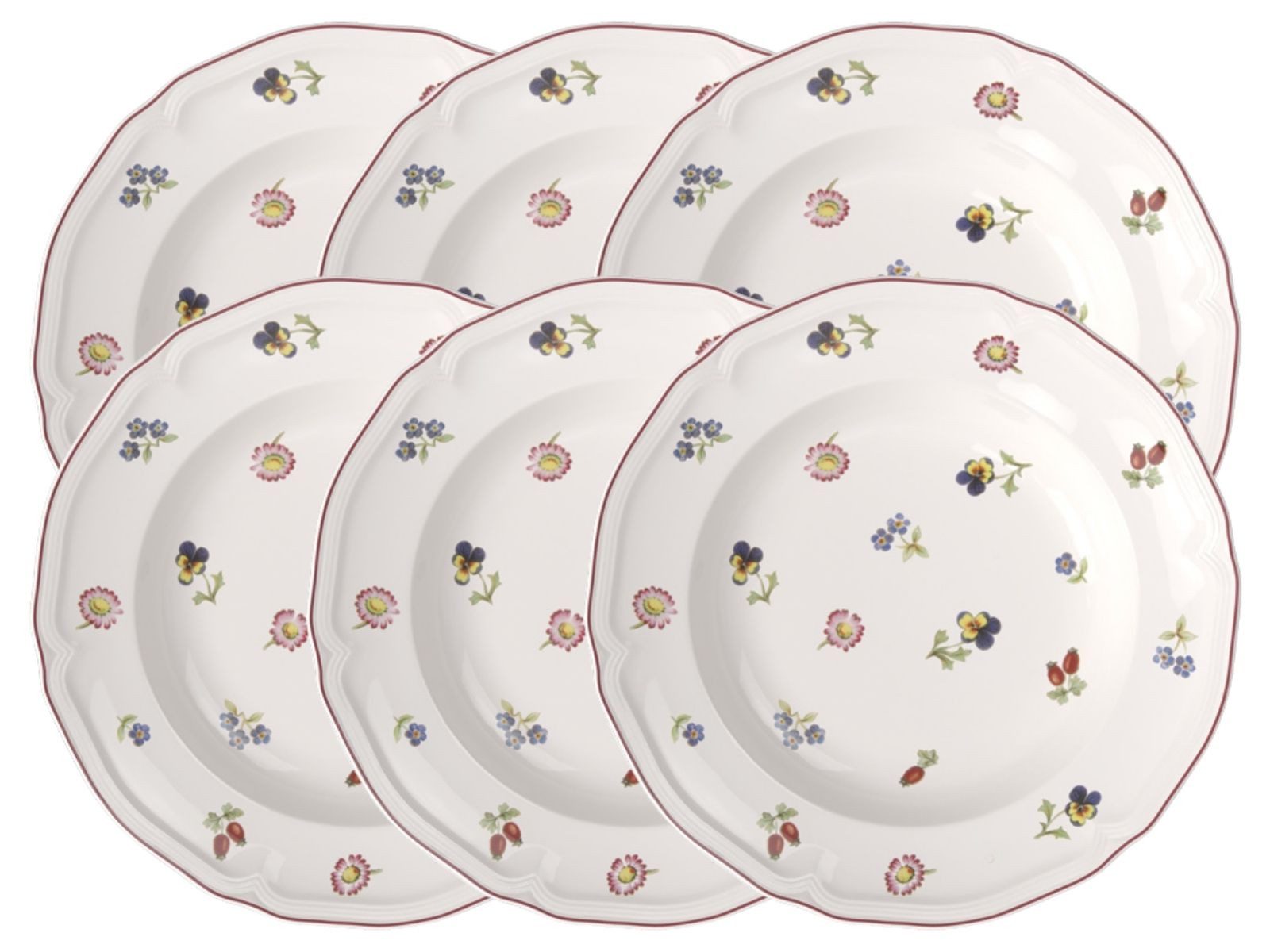 Villeroy & Boch Suppenteller Petite Fleur Suppenteller 23cm Set6