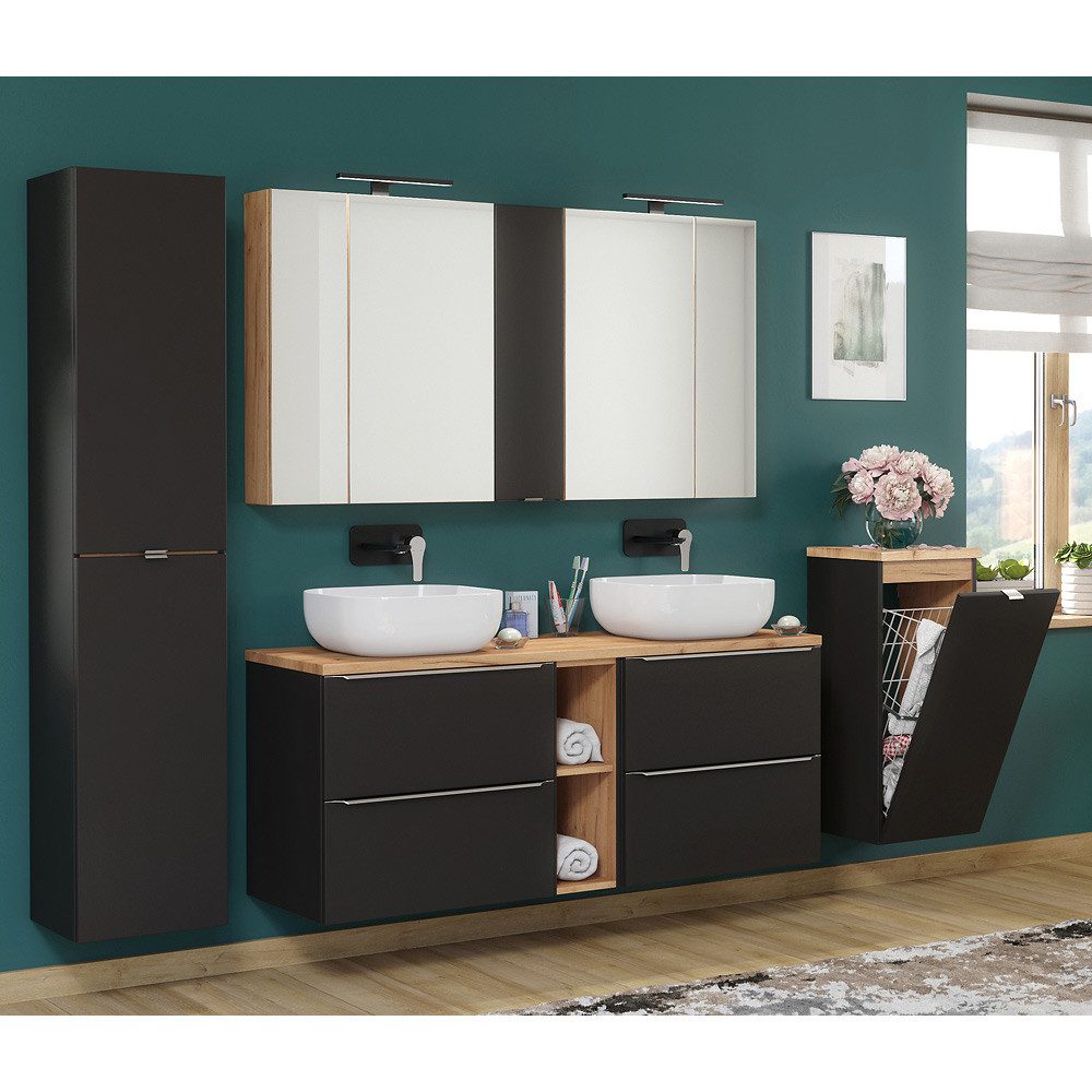 Badmöbel-Set TOSKANA-BLACK-56