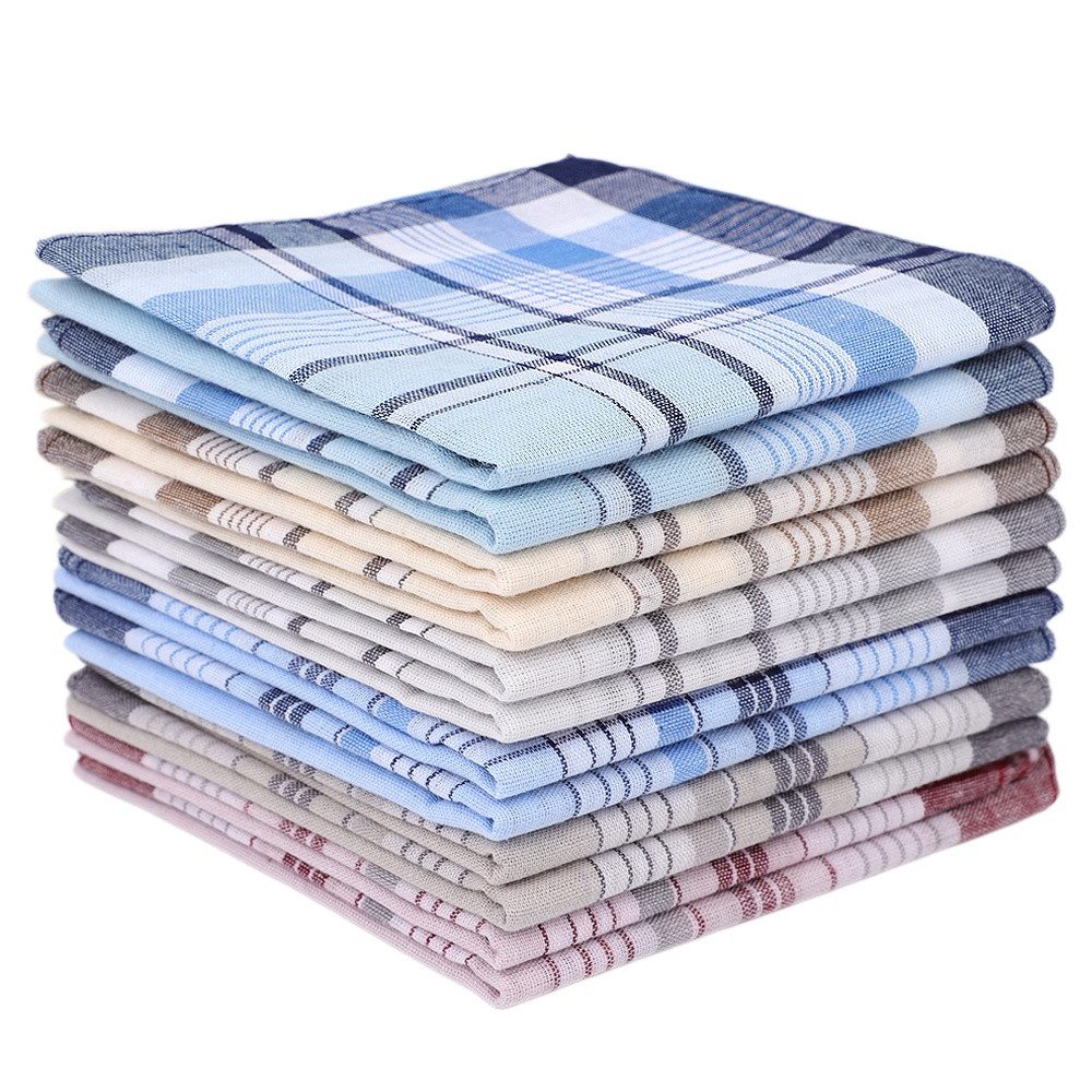 nsihing Papiertaschentücher 12er Set Baumwolltaschentücher für Herren 40x40cm Weiche, langlebige (12-St), Baumwolle, perfekt für Büro, Reisen, Alltag