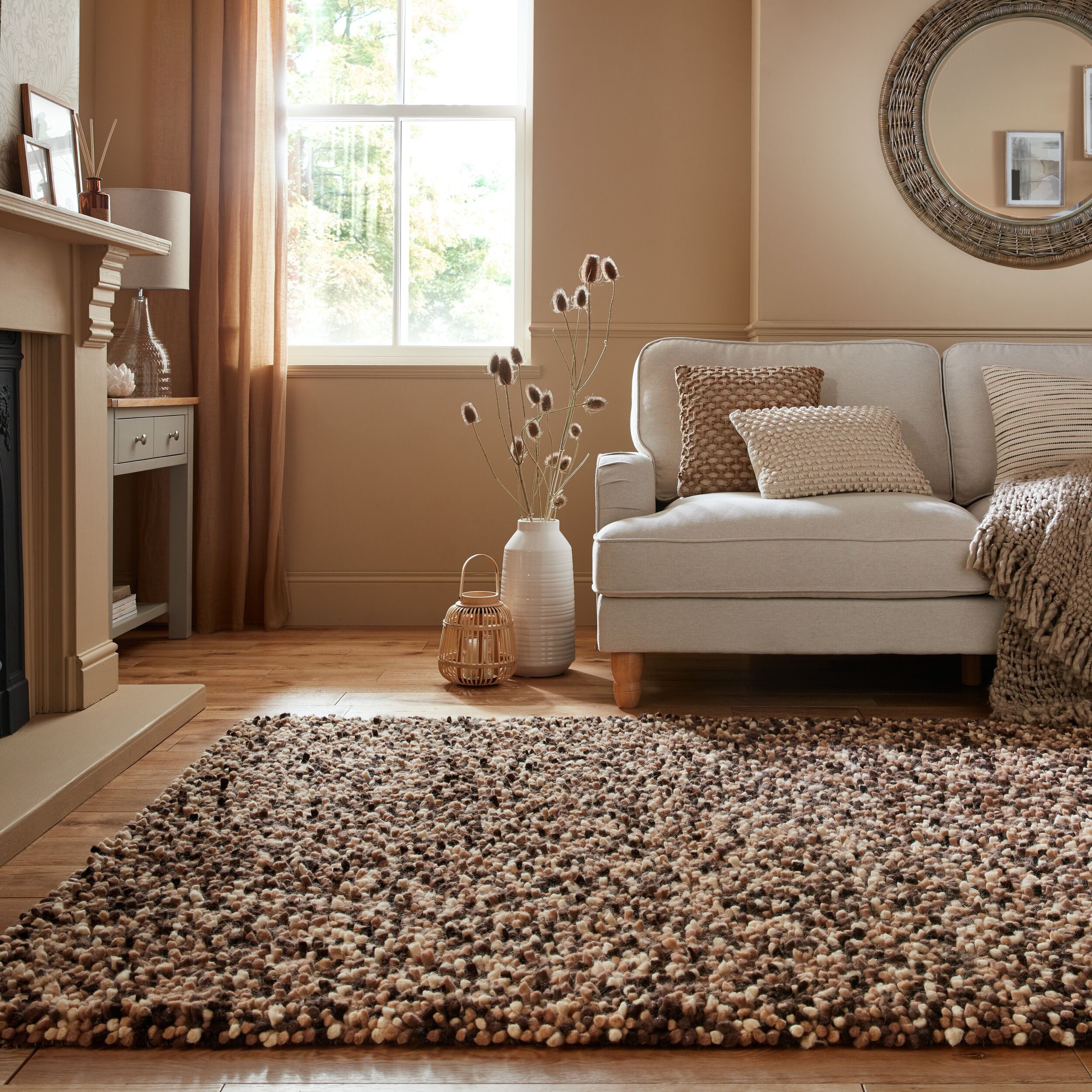 KADIMA DESIGN Wollteppich Unifarben Schlafzimmer Wollteppich Hochflor Teppi günstig online kaufen