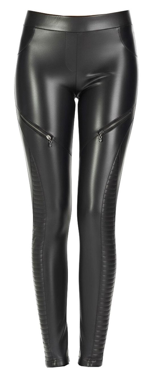 Bas Bleu Leggings in Lederoptik, dekorative Reißverschlussdetails