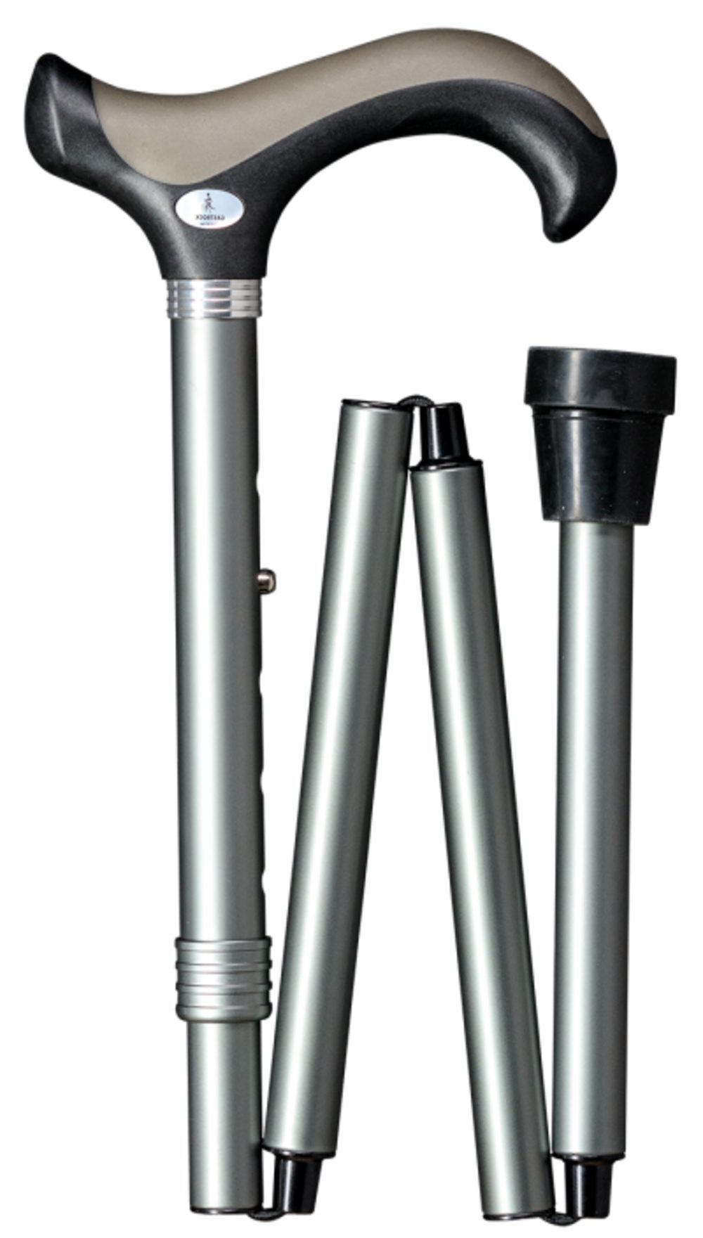 GASTROCK Gehstock GASTROCK Derby-Faltstock Super-Soft Grau 85–95 cm