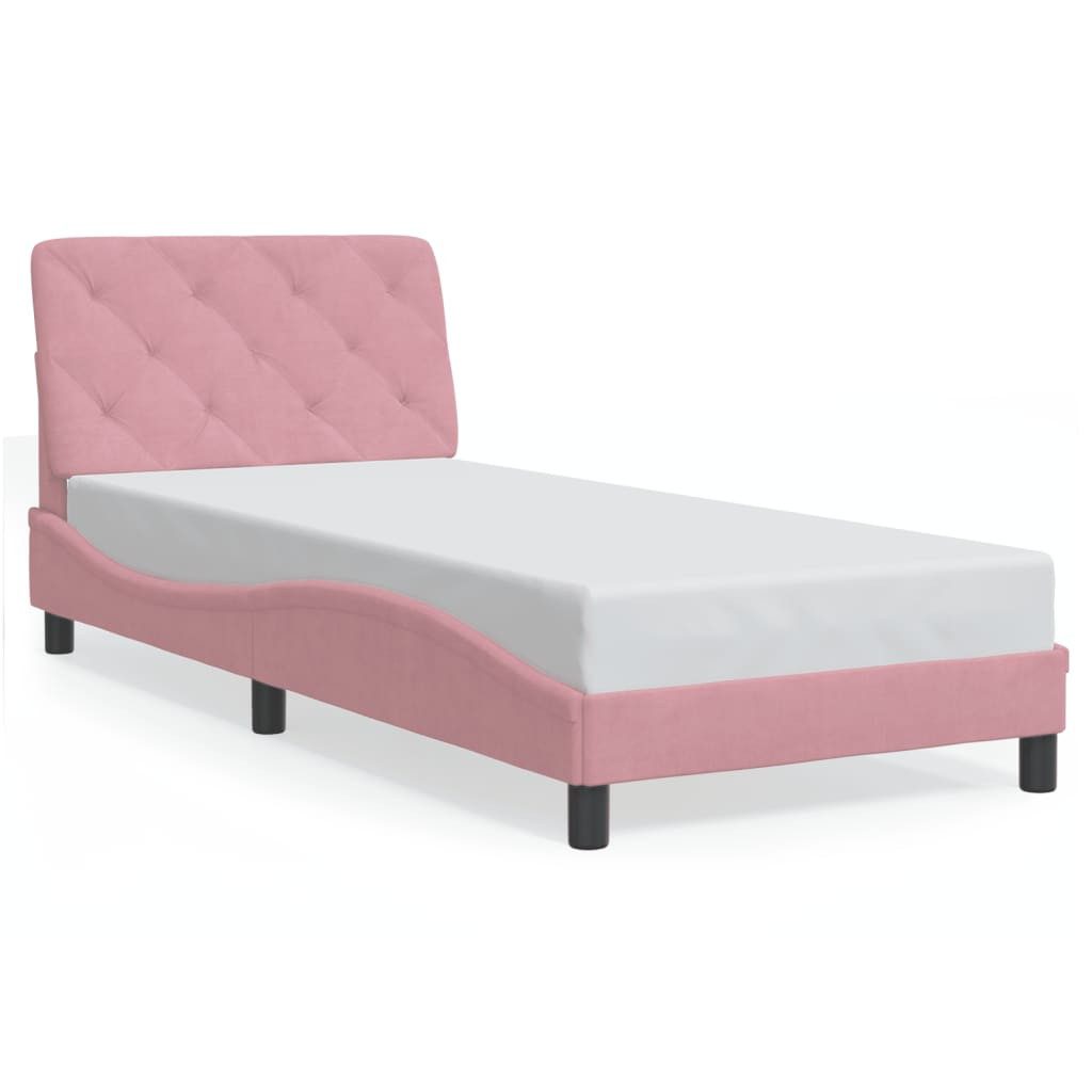 vidaXL Bett Bettgestell ohne Matratze Rosa 80x200 cm Samt günstig online kaufen