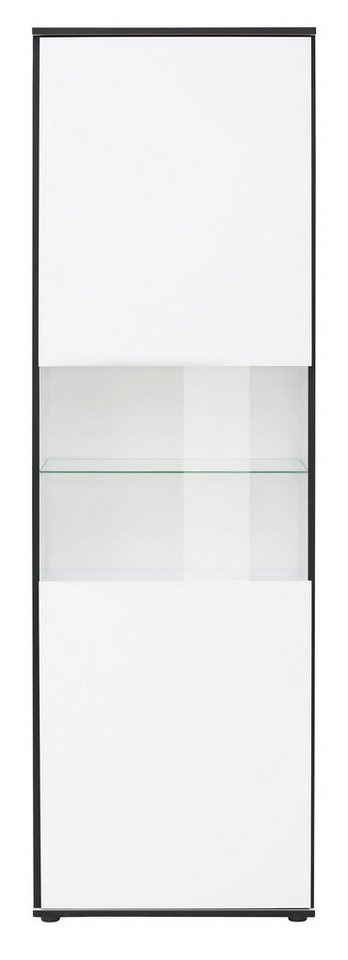 HELA Vitrine Ariana mit angeschrägten Griffmulden, Höhe 195 cm