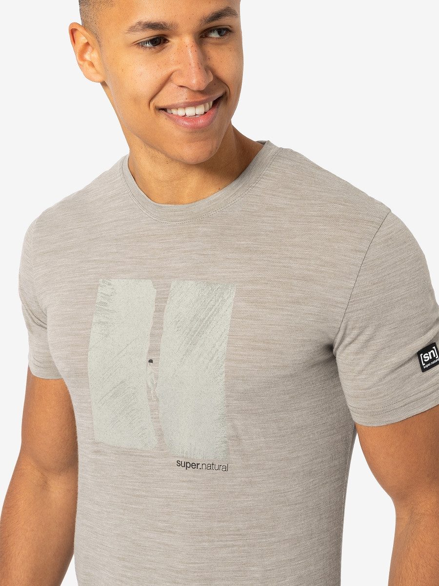 SUPER.NATURAL Print-Shirt für Herren, Merino CREVICE günstig online kaufen