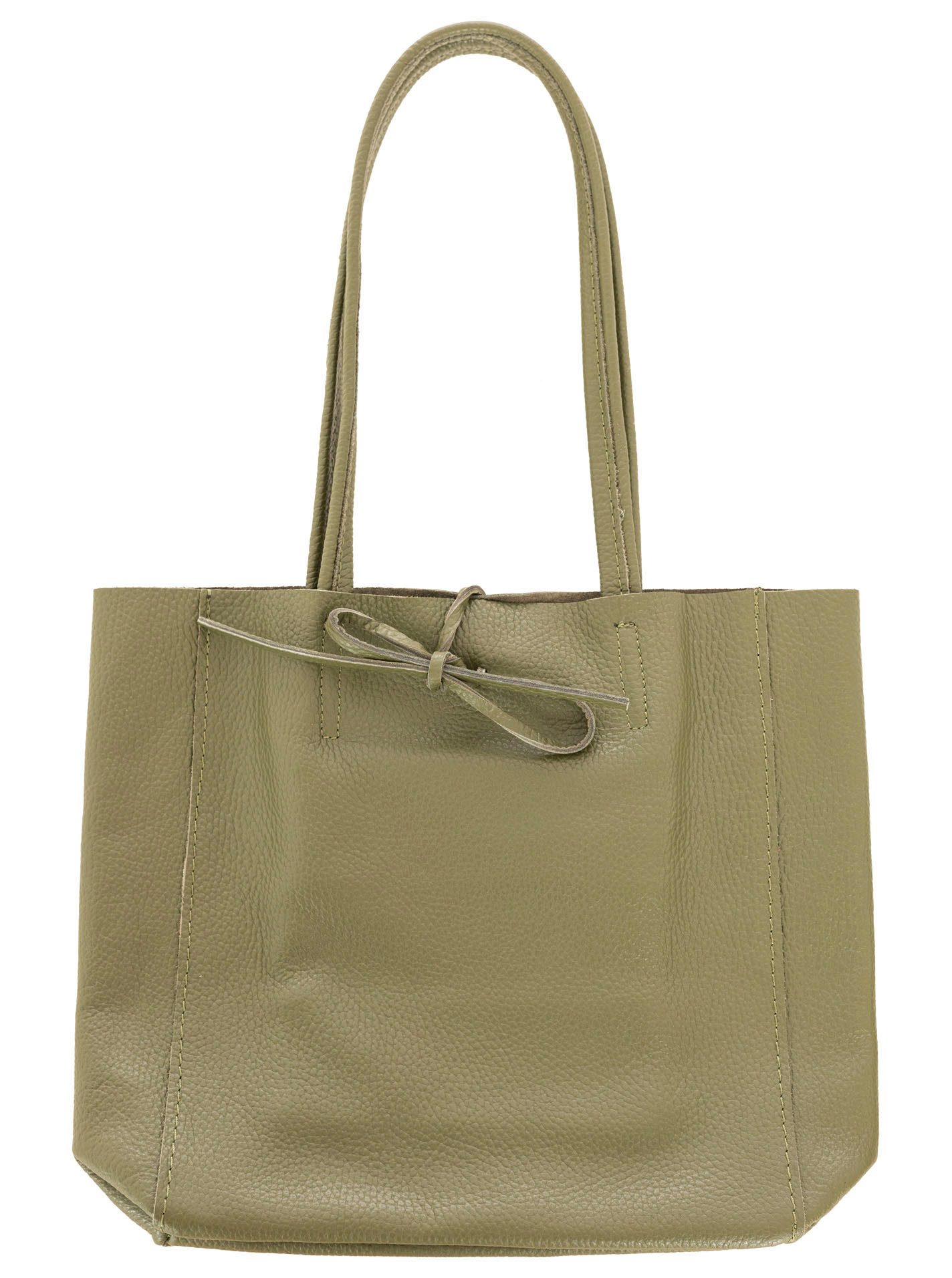 Zwillingsherz Tragetasche Ledershopper "Small", mit Schulterhenkel und Bindeband