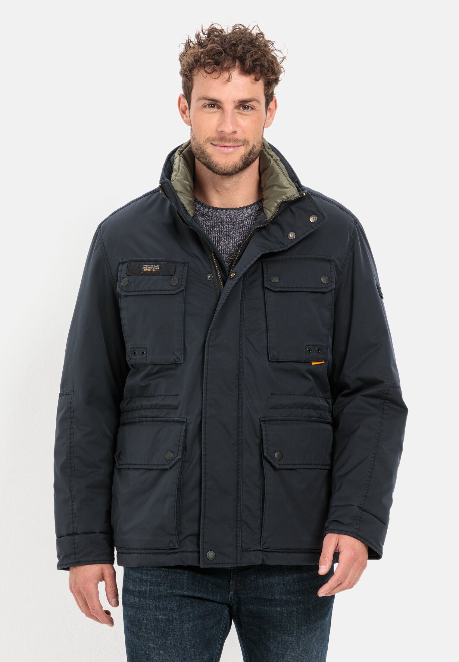 Outdoorjacke mit gefüttertem Stehkragen
