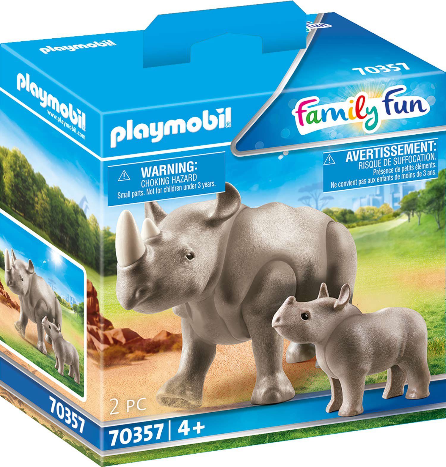 Image of PLAYMOBIL® Family Fun - Nashorn mit Baby 70357