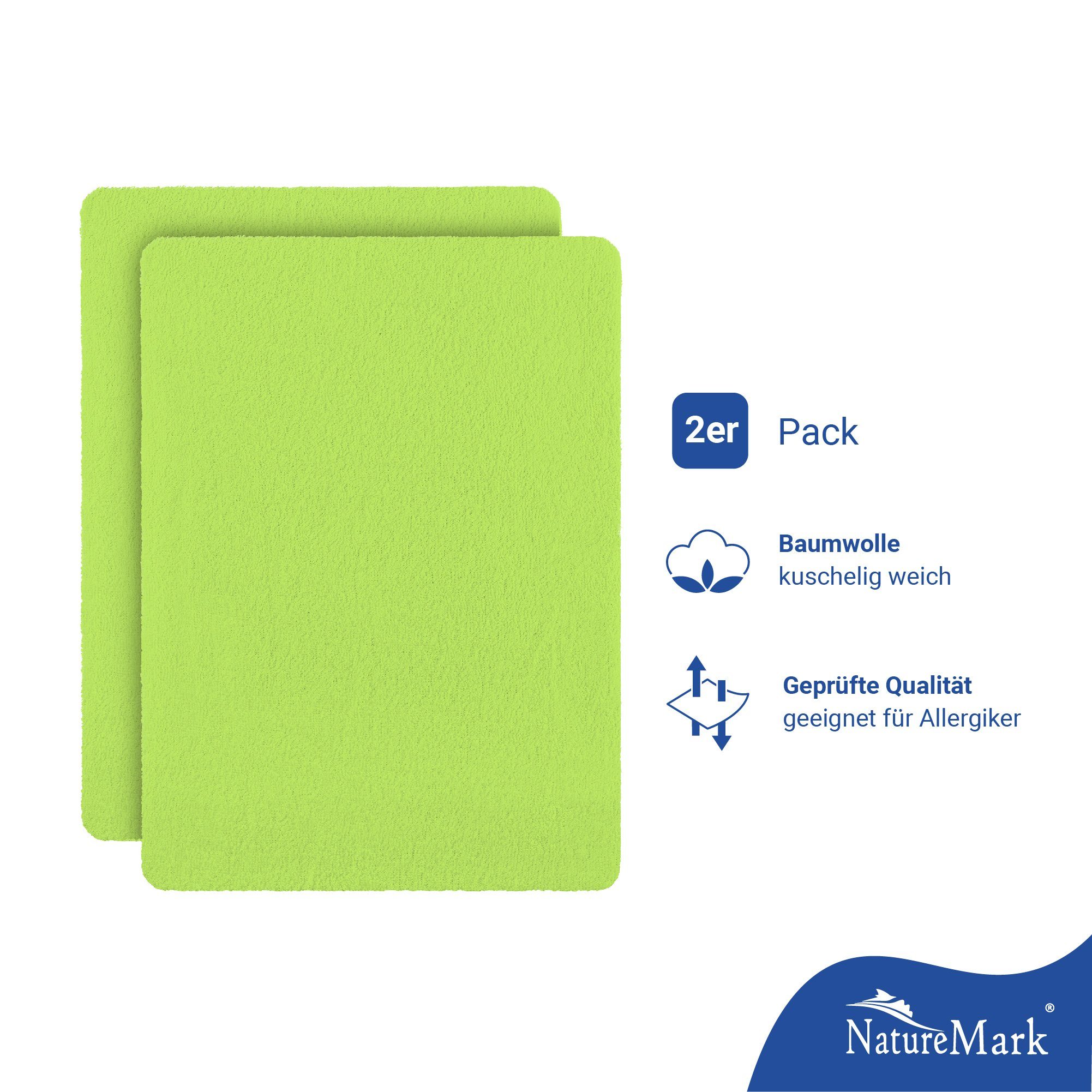 NatureMark Spannbettlaken Frottee Spannbettlaken, 80% Baumwolle / 20% Polye günstig online kaufen