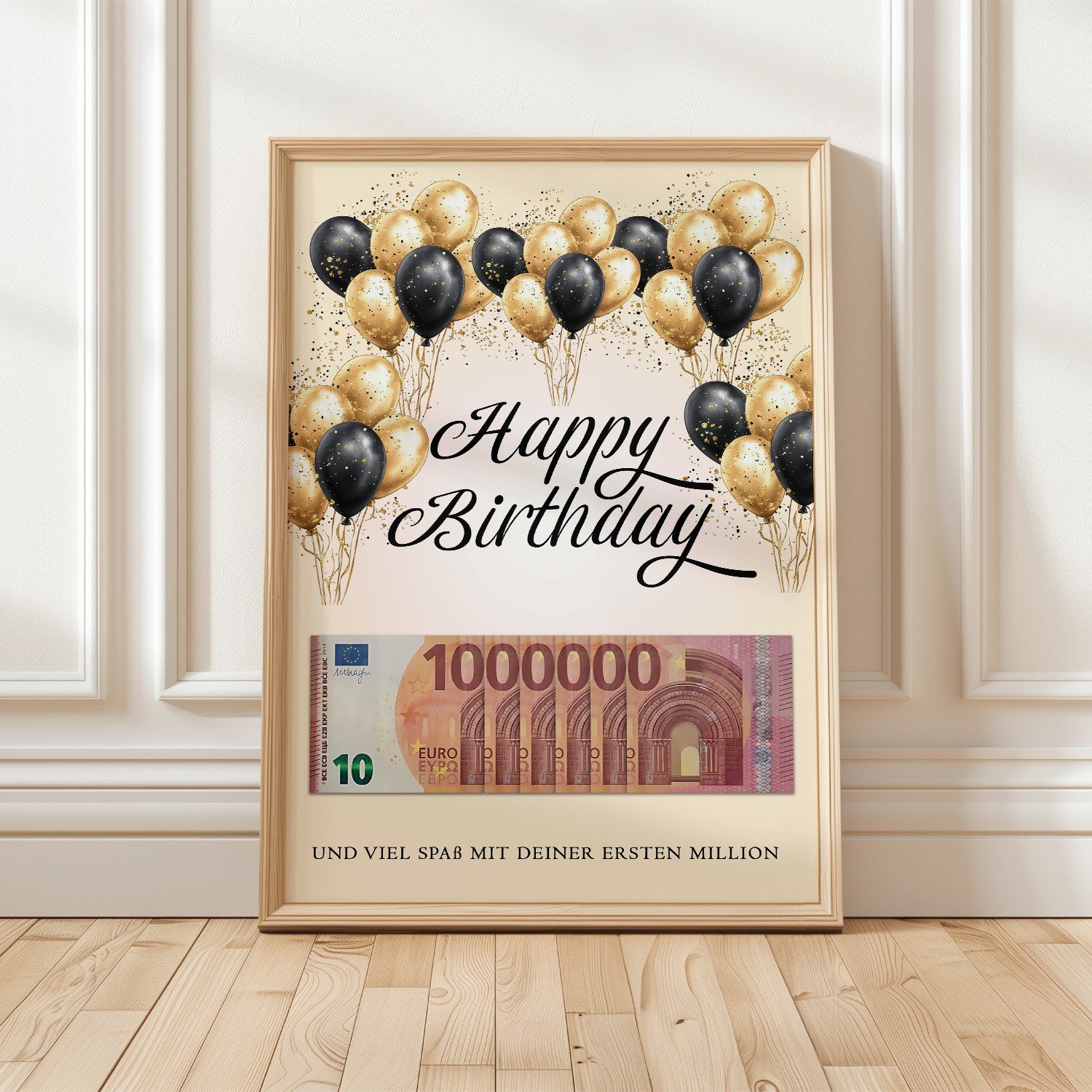 Tigerlino Poster Geburtstag Geldgeschenk erste Million Geschenk Geld lustig günstig online kaufen