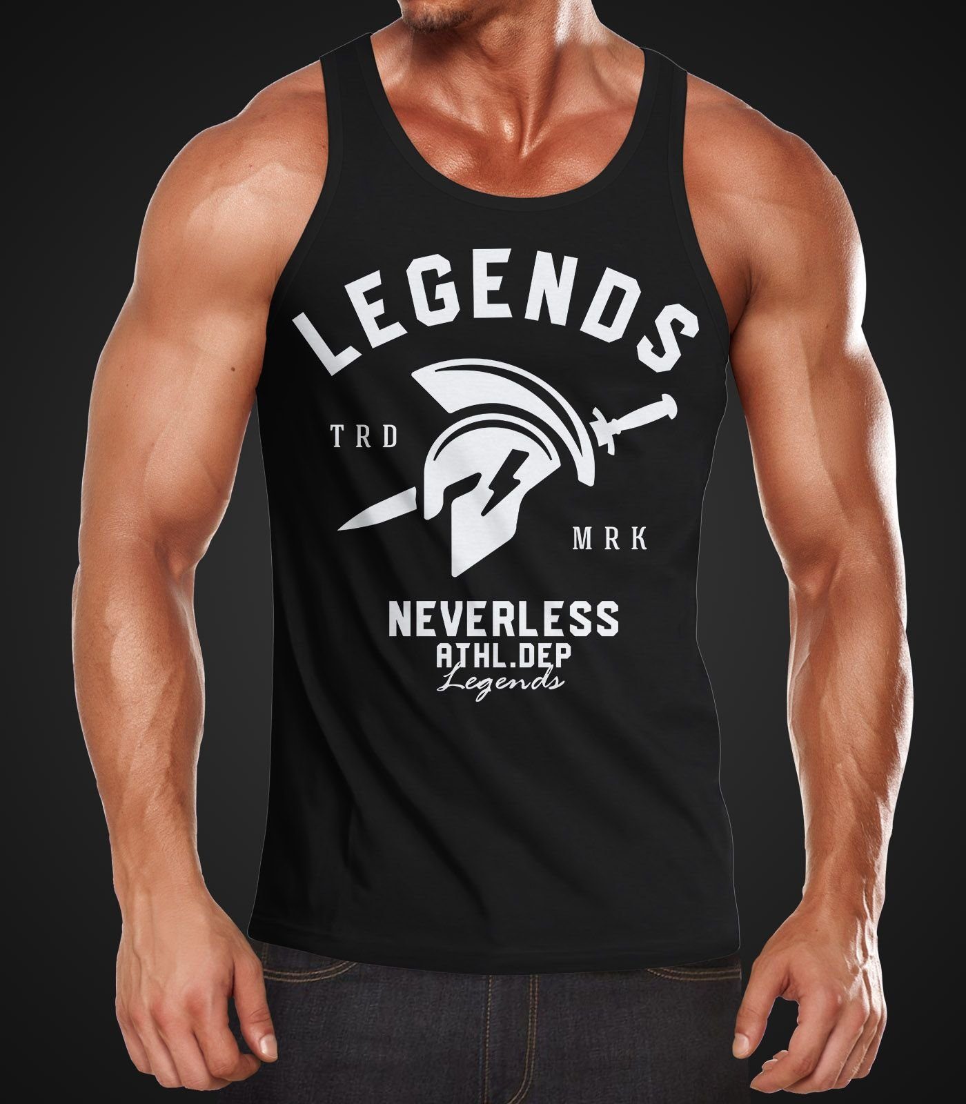 Neverless Tanktop Cooles Herren Tank-Top Gladiator Sparta Gym Athletics Sport Fitness mit Print