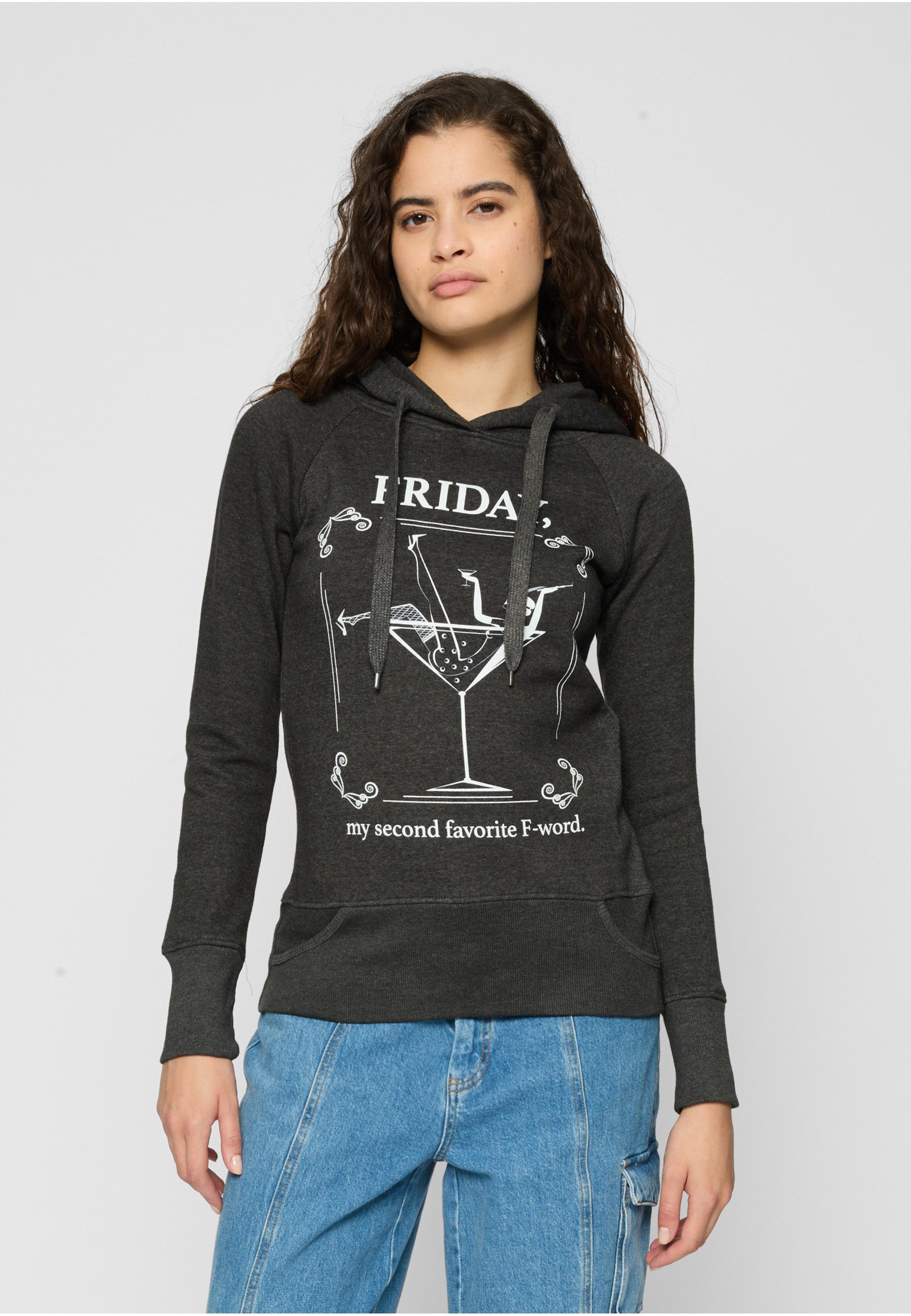 MisterTee Rundhalspullover MisterTee Damen Ladies F-Word Hoody (1-tlg)